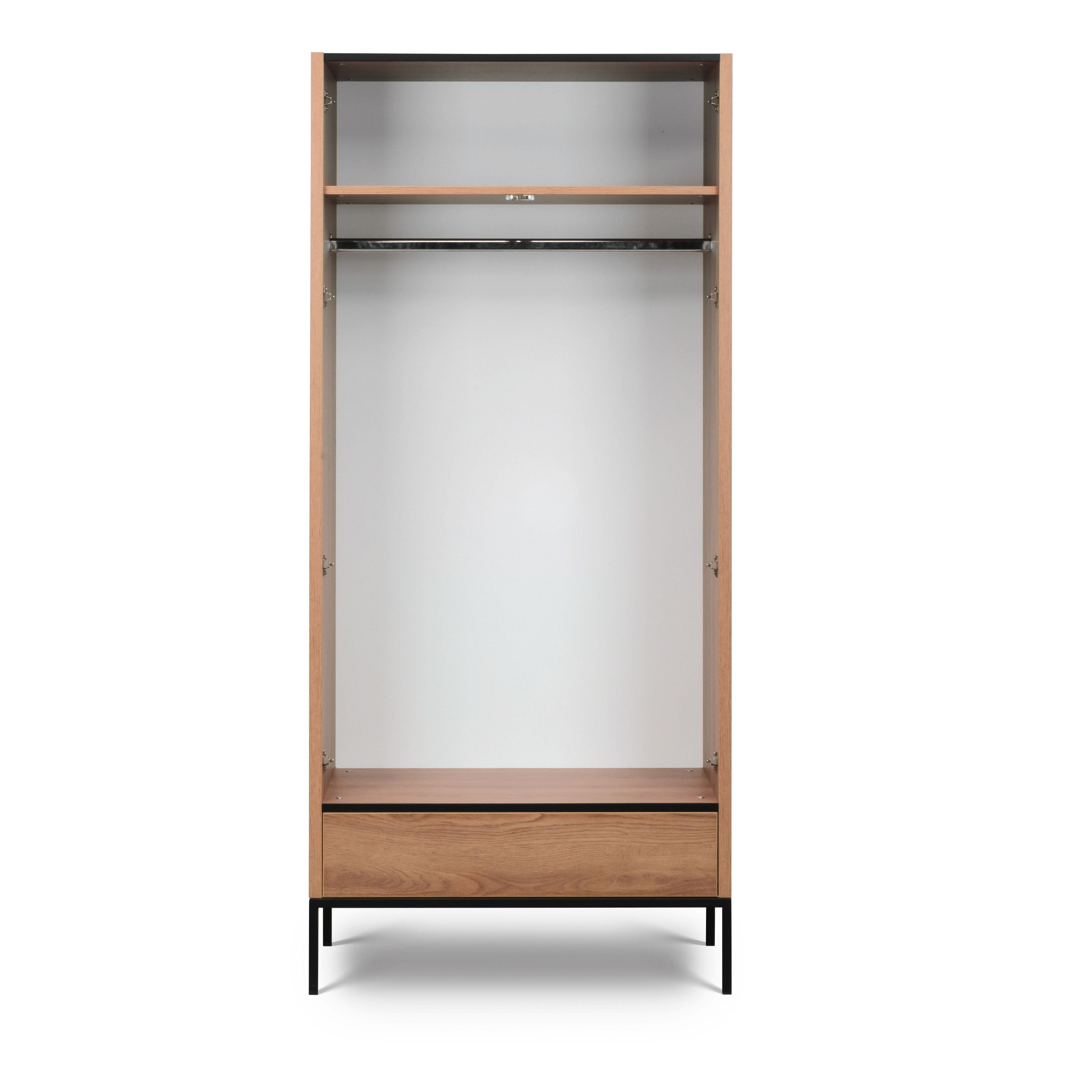 NE Loft Caramel – 2-Door Wardrobe with Rail and Drawer