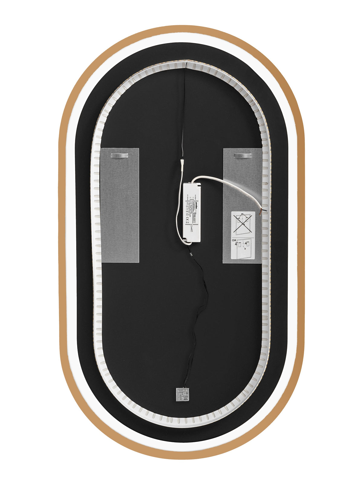 Apollo 2 Gold LED Mirror – 50 x 90 cm