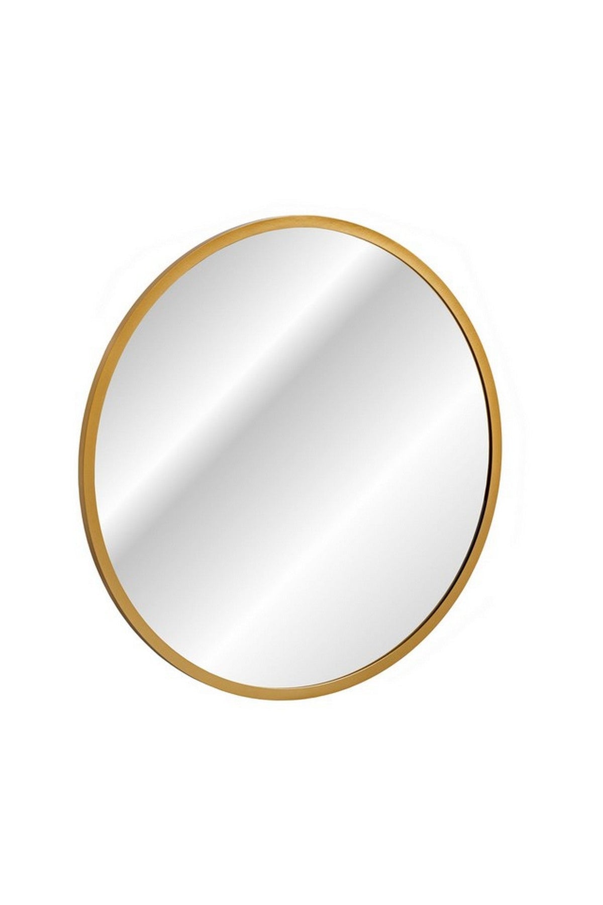 Hestia 80 – Runder LED-Badezimmerspiegel mit Aluminiumrahmen Gold, 80 cm