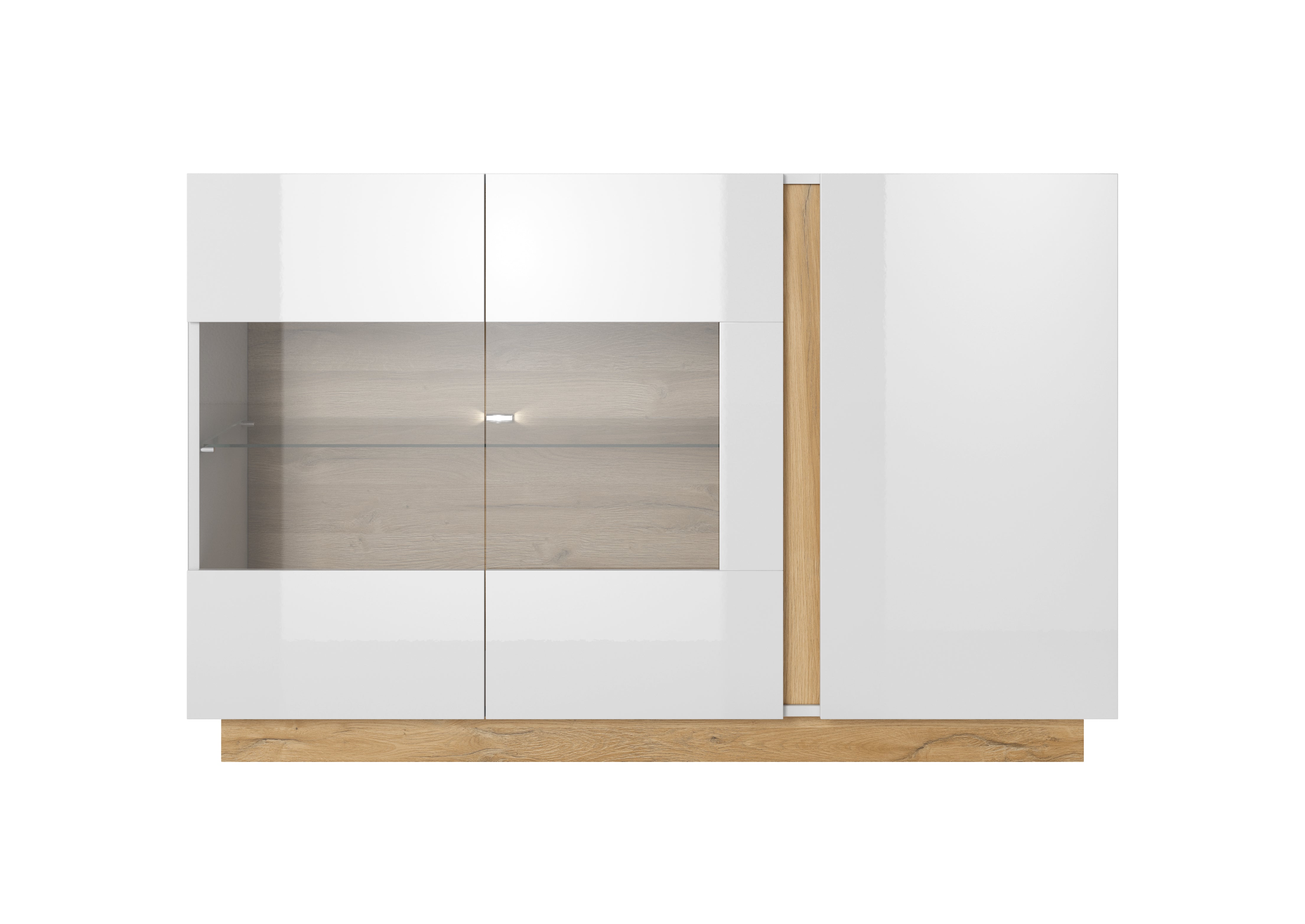 Lask ARCO Sideboard mit Display 138 – 138,2 x 40 x 90,5 cm – Weiß