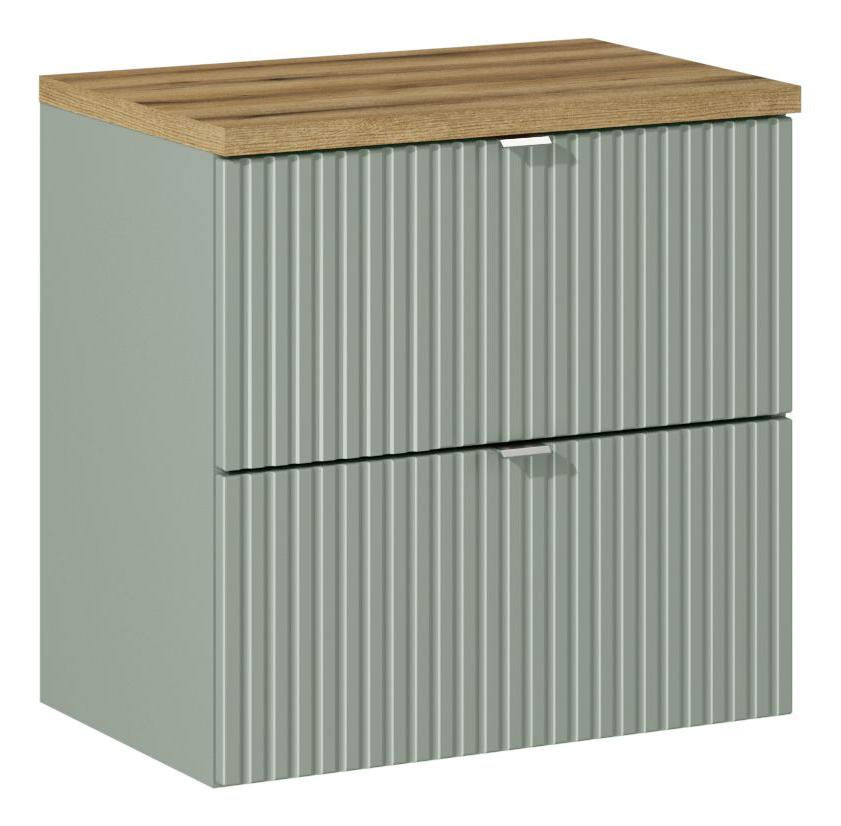 Line Reed Green with 2 Drawers Bathroom Set 60CM UN PATI SET-LRG B OAK