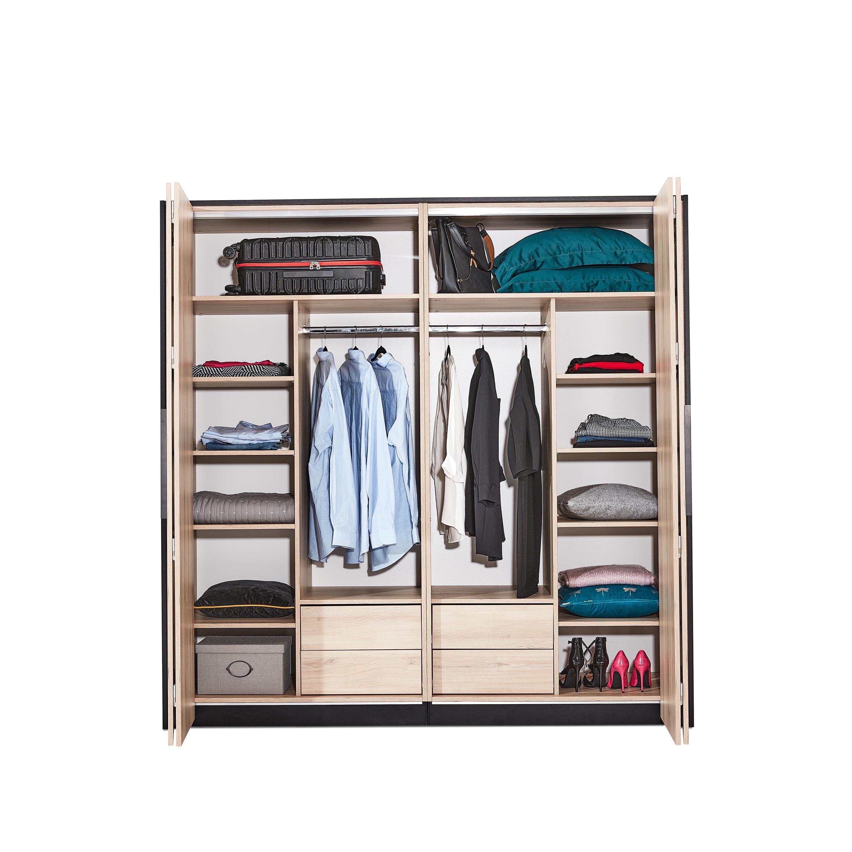 NE Loft Lorenzo – 4-türiger Kleiderschrank 204 cm