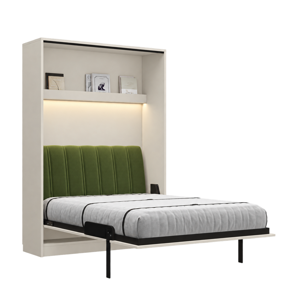 Customizable Genius COMFORT Murphy Bed Furniture Set 160 × 200 cm – Cashmere