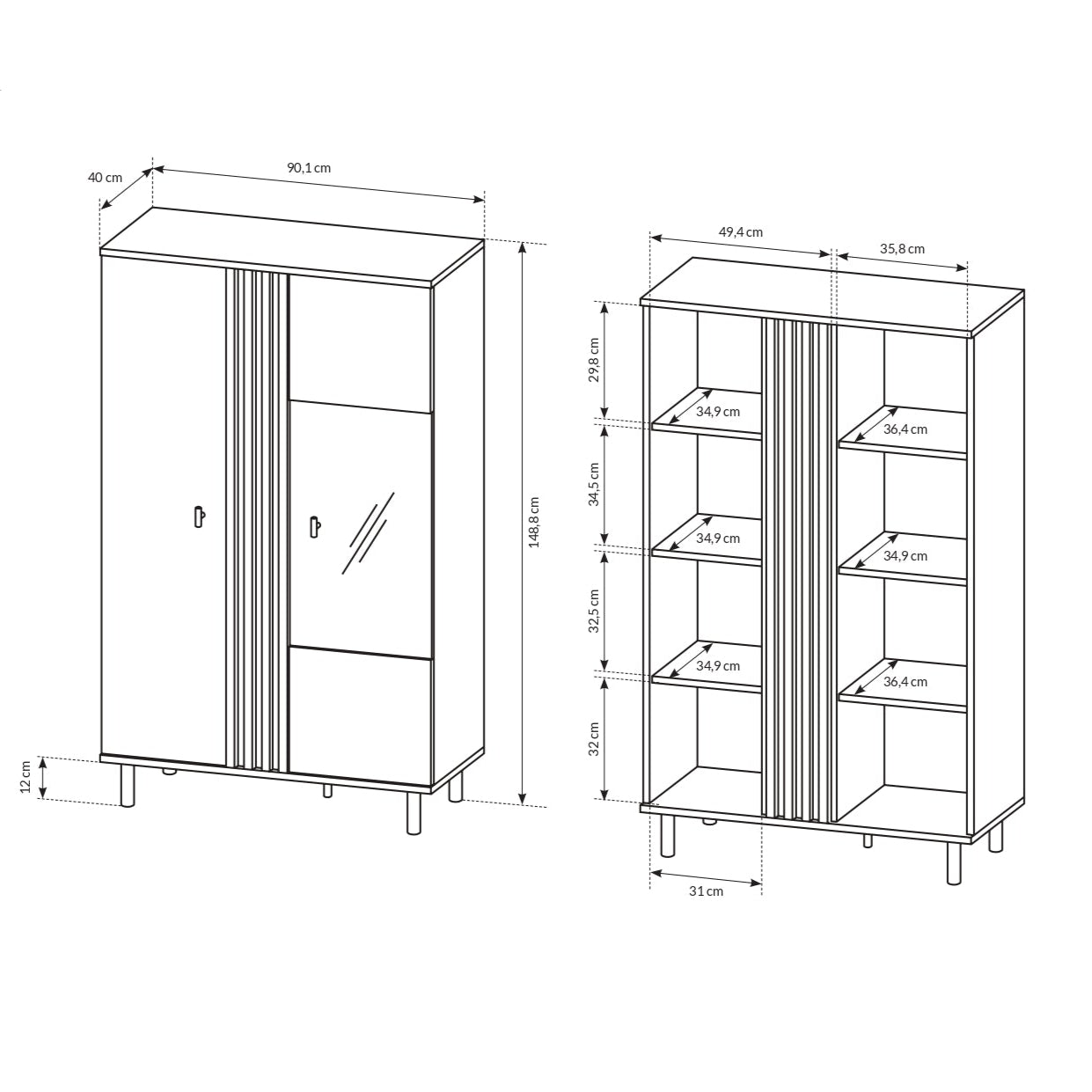 Lask Madis – Low Display Cabinet 90 cm