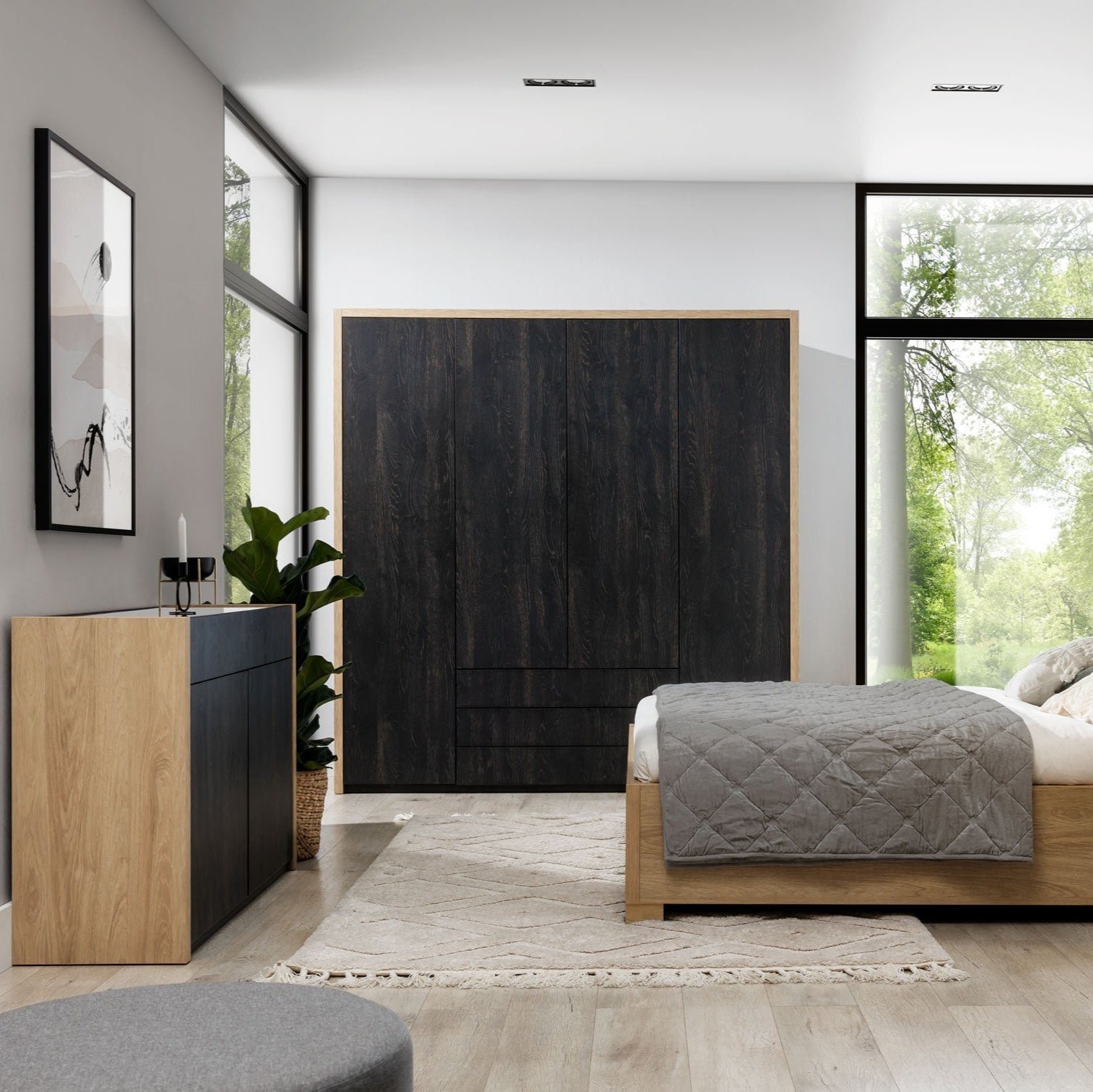 NE Modello – 4-Door Wardrobe with Drawers