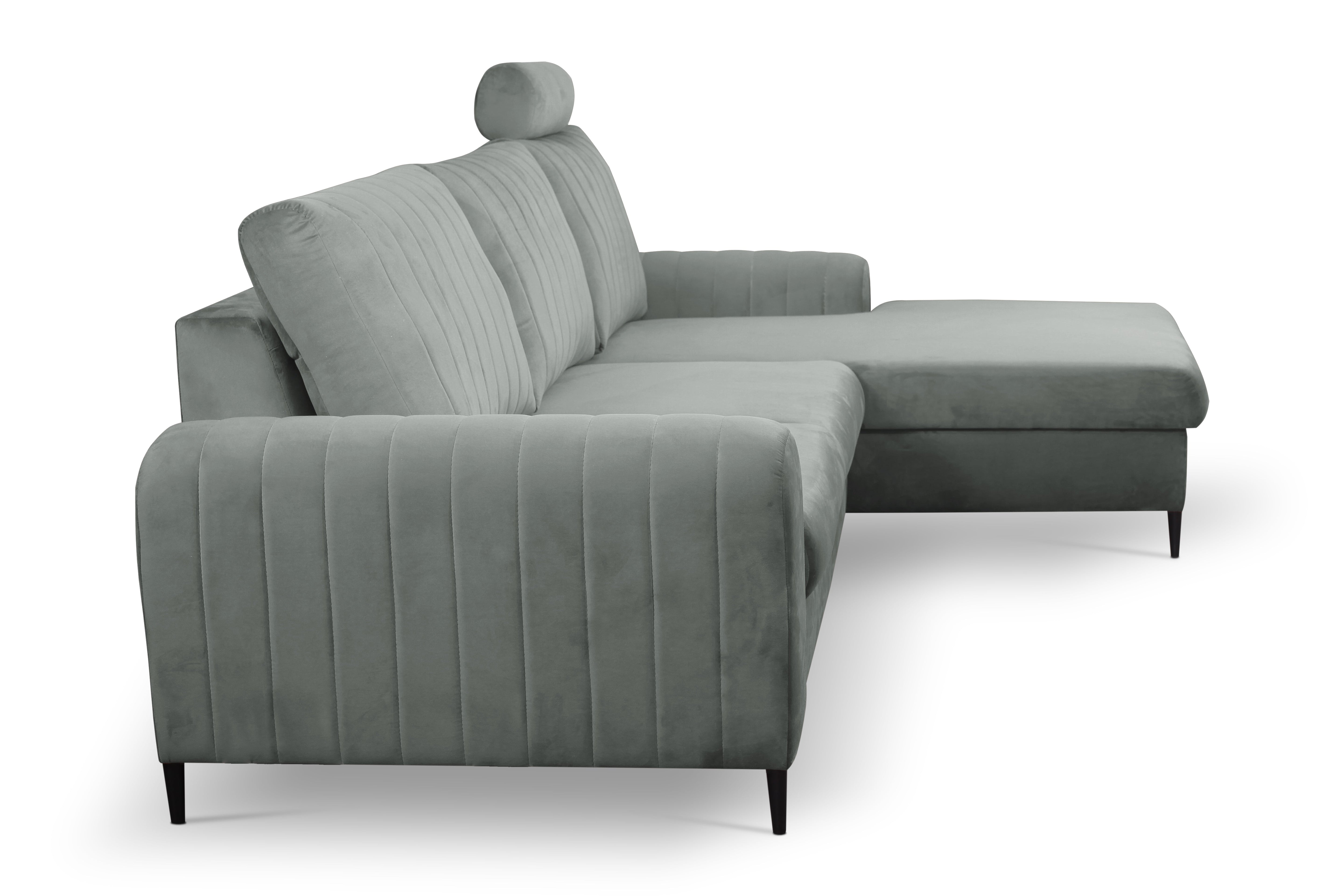 Lask MONACO Corner Sofa Bed – 252 x 90–168 cm – Left or Right Configuration