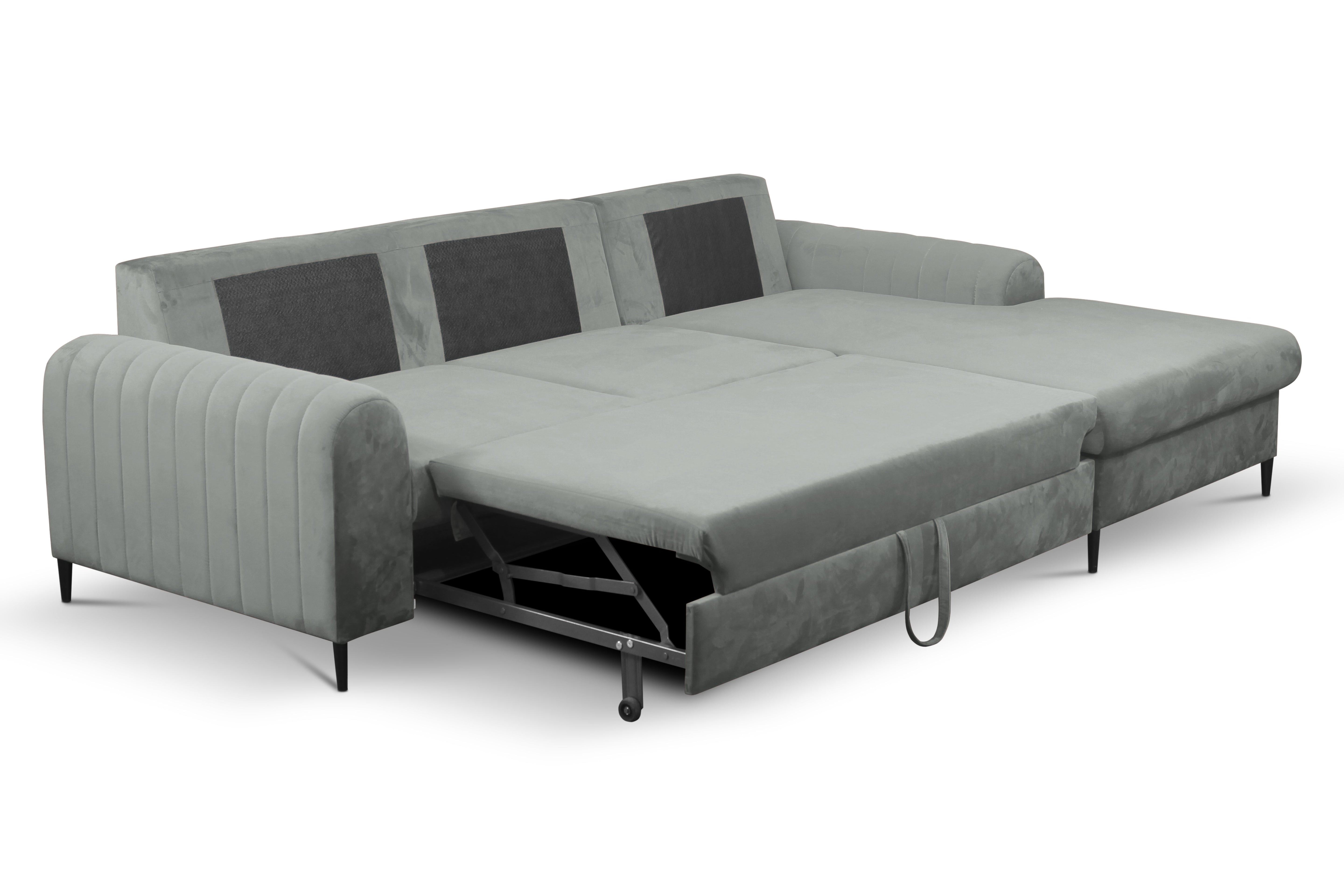 Lask MONACO Corner Sofa Bed – 252 x 90–168 cm – Left or Right Configuration