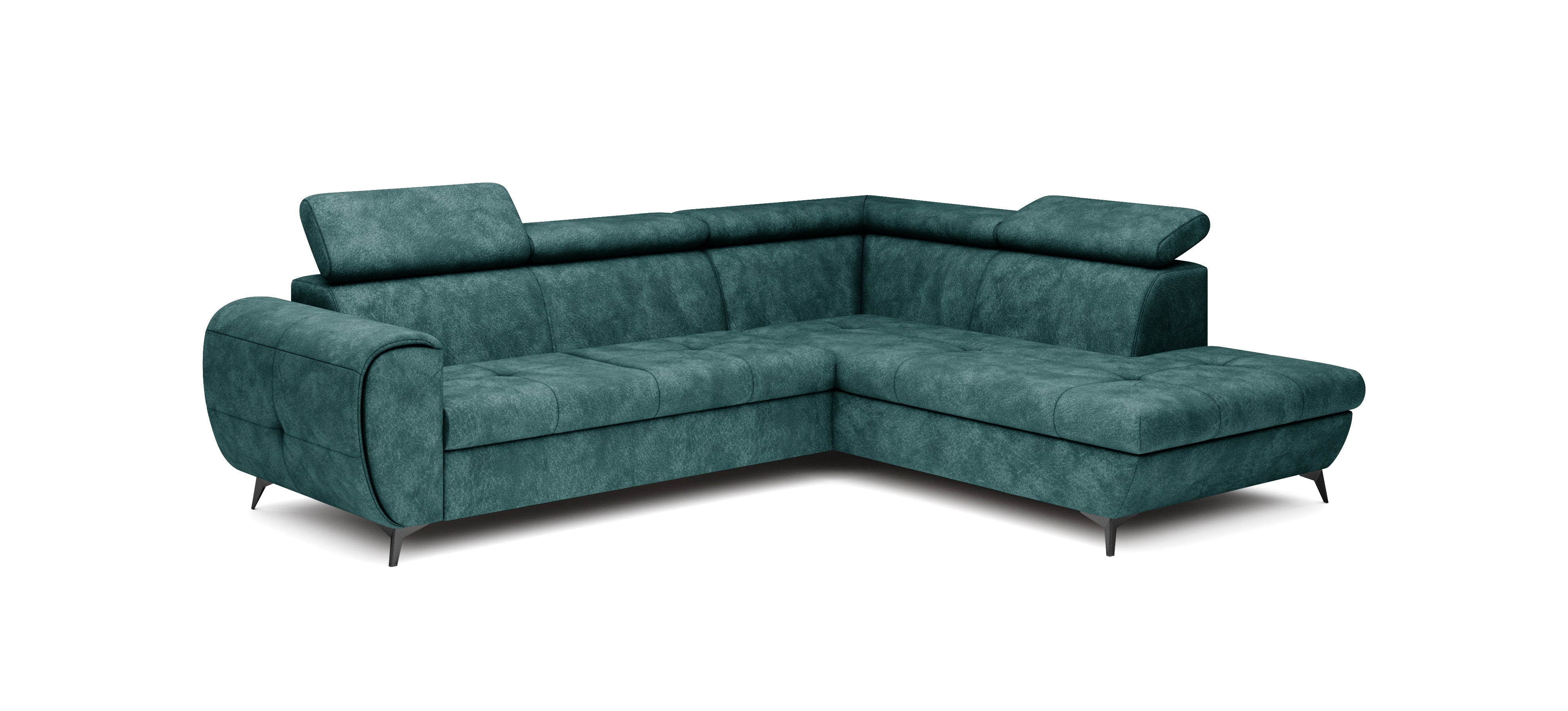 Lask MONA PIK Corner Sofa Bed with Adjustable Headrests – 260 x 217 cm – Left or Right Configuration