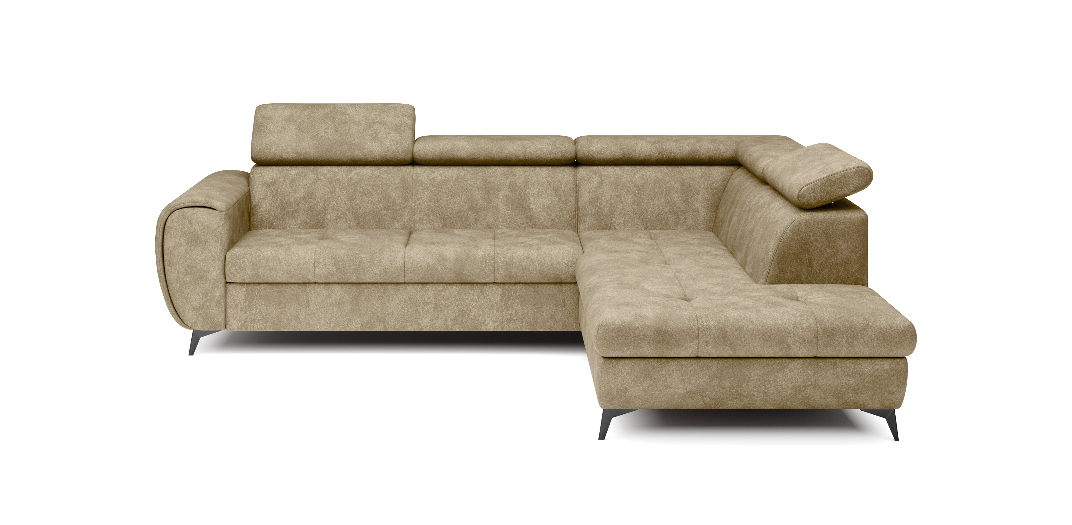 Lask MONA PIK Corner Sofa Bed with Adjustable Headrests – 260 x 217 cm – Left or Right Configuration