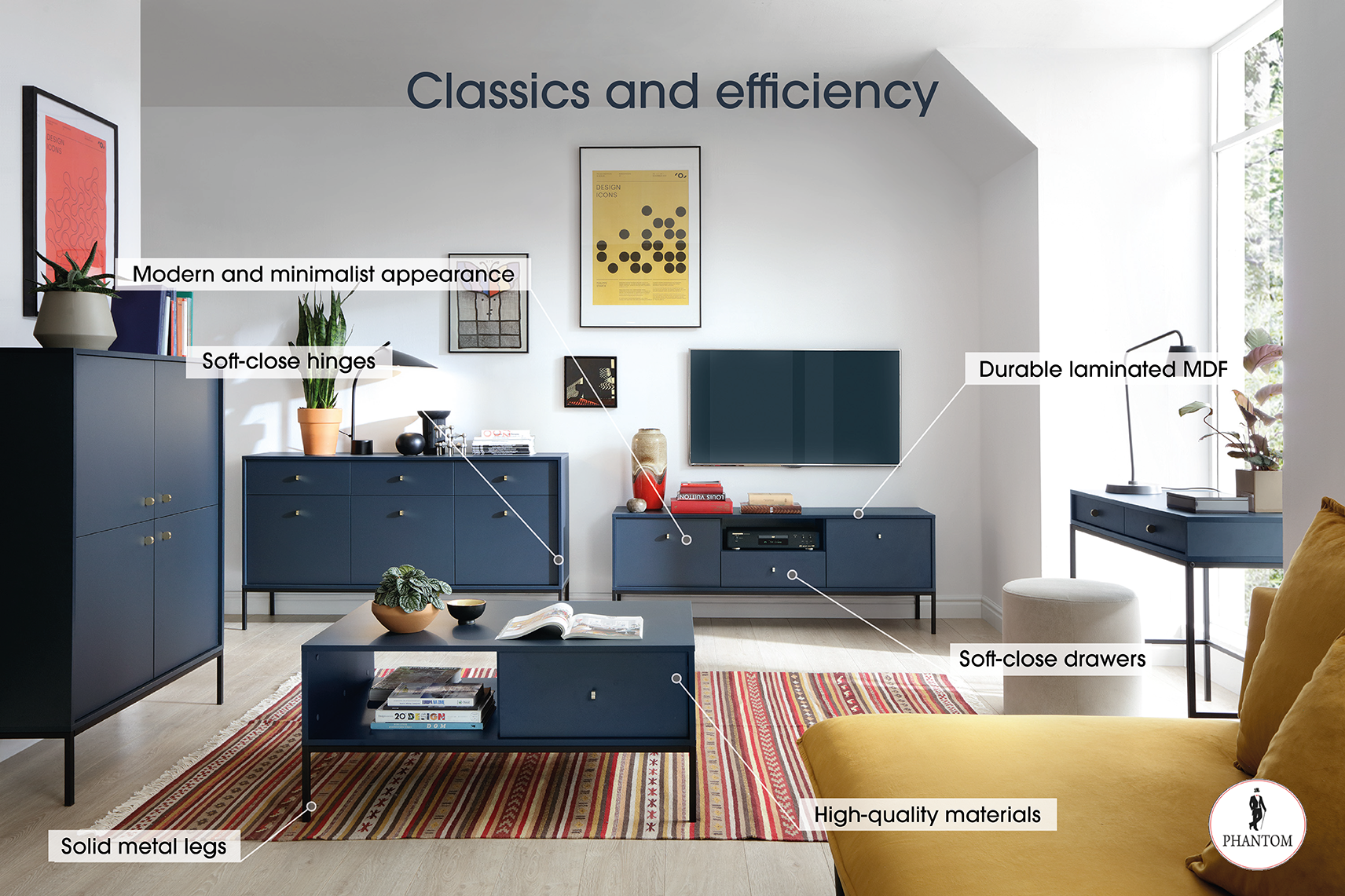 Mono Couchtisch Navy 