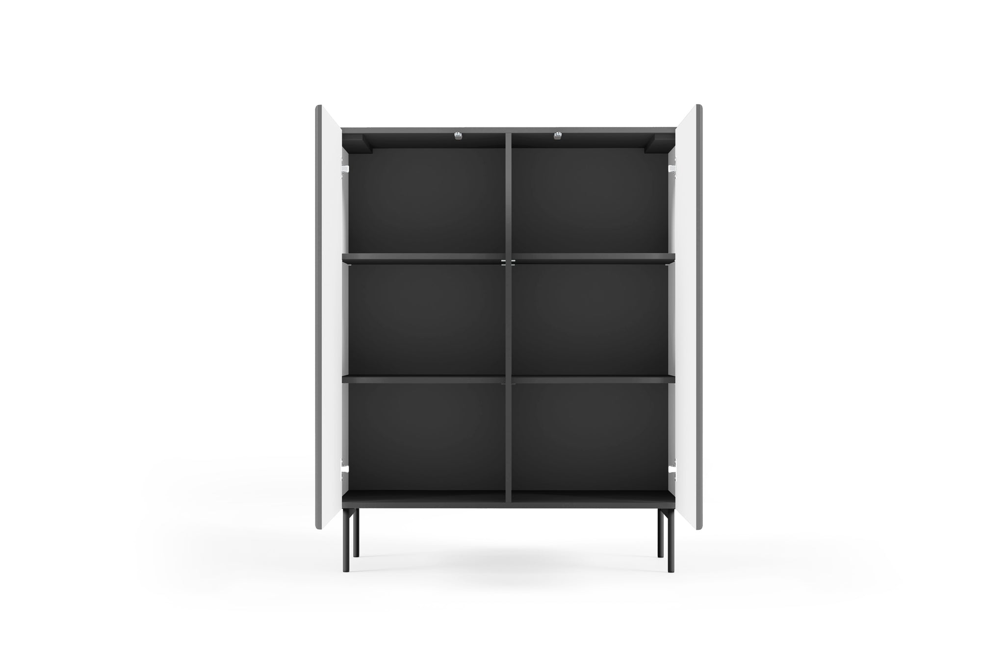 Lask Multi Black – High Sideboard 2 Doors (98.6 × 123 × 39.8 cm)