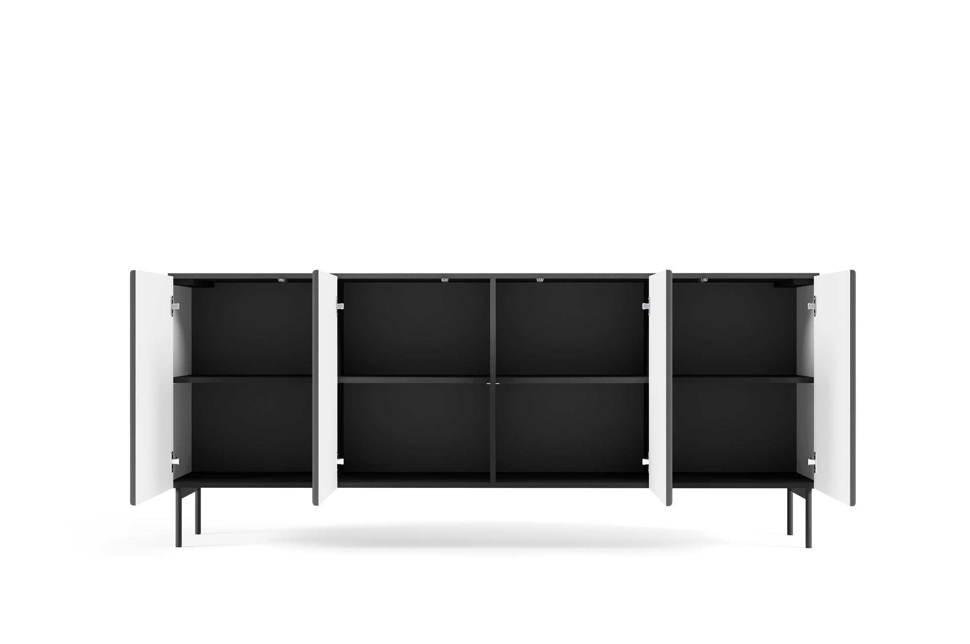 Lask Multi Black – Sideboard 195 cm with 4 Doors (195.2 × 81.2 × 39.8 cm)