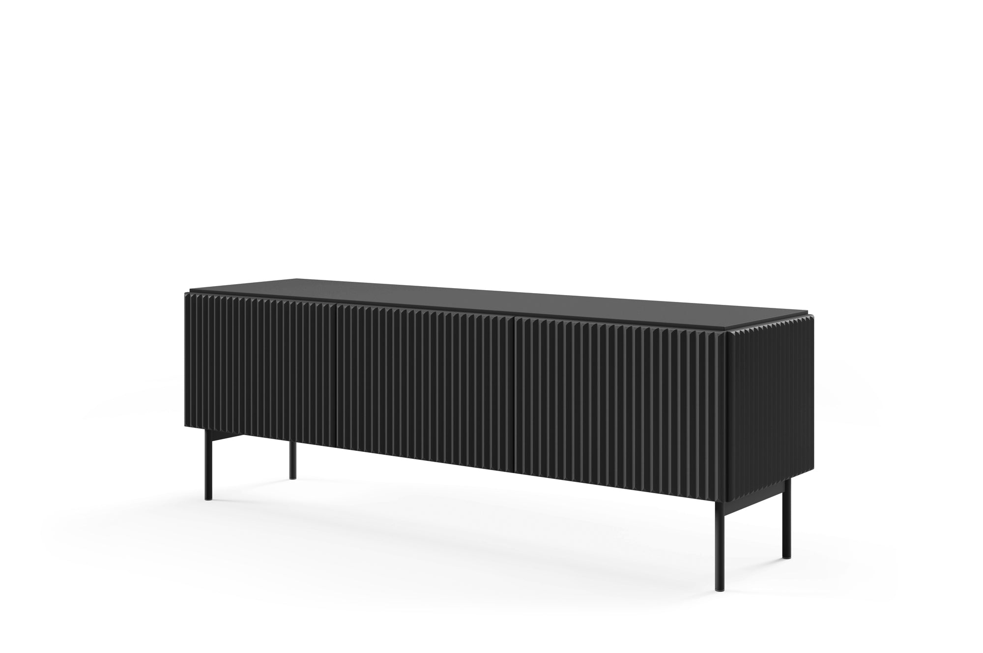 Lask Multi Black – TV Cabinet 147 cm with 3 Doors (147 × 51.2 × 39.8 cm)