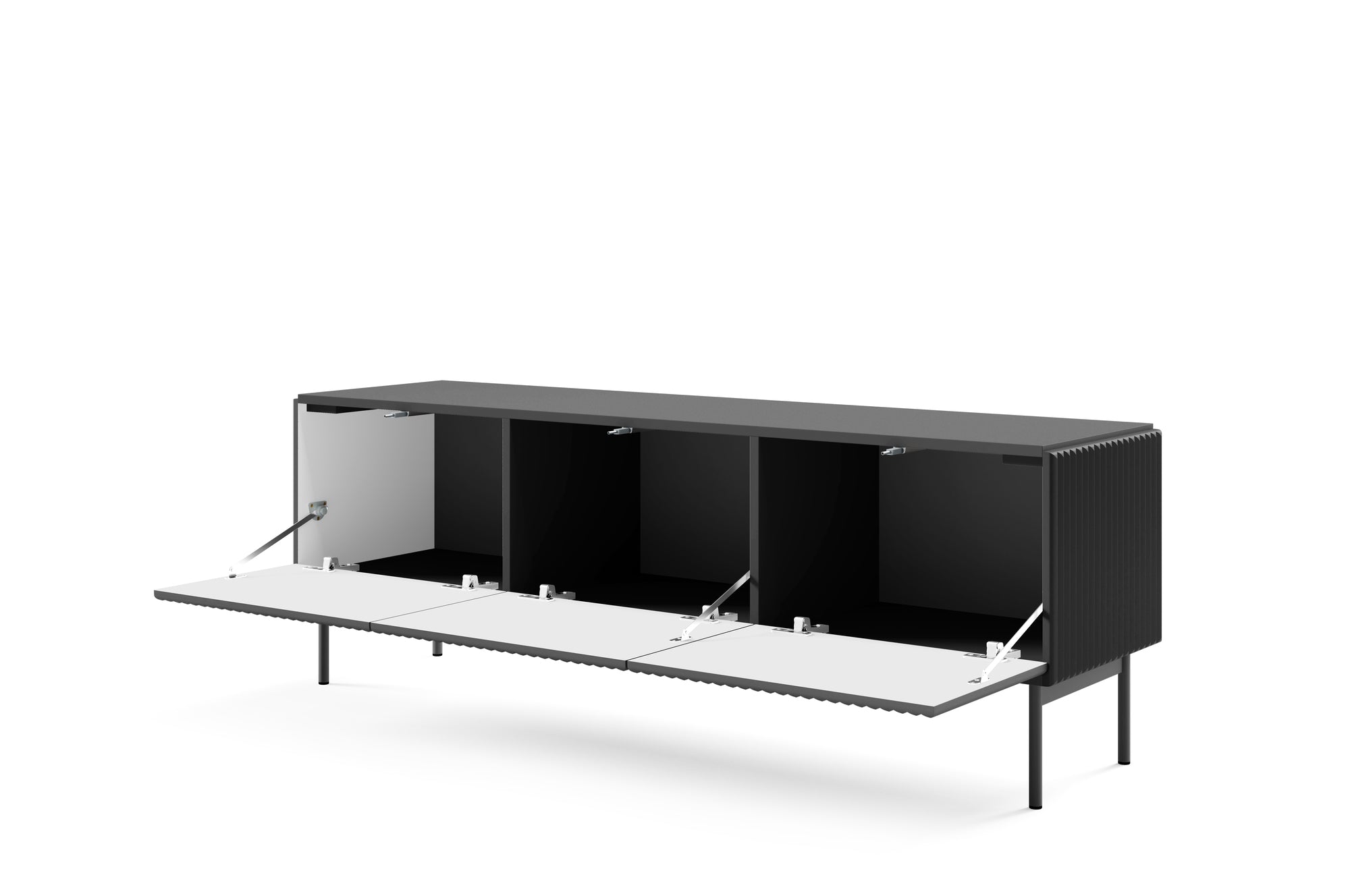 Lask Multi Black – TV Cabinet 147 cm with 3 Doors (147 × 51.2 × 39.8 cm)