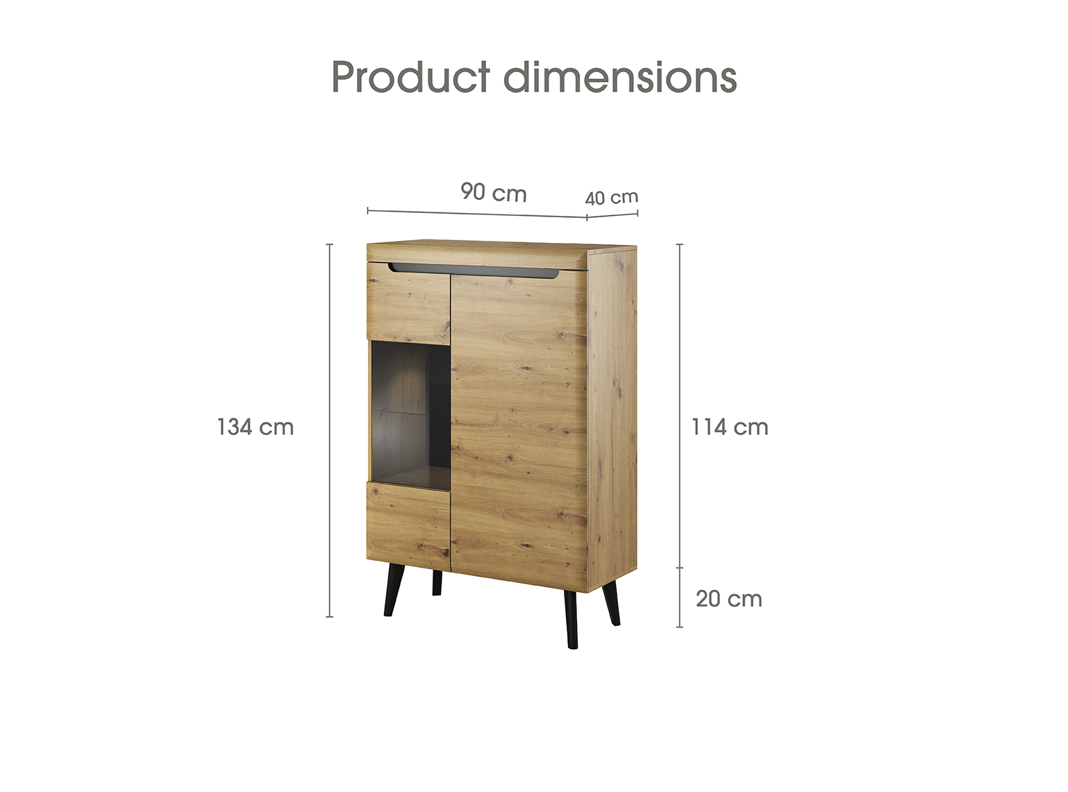 Nordi Schrankdisplay Weiß - Scandic-Stil 