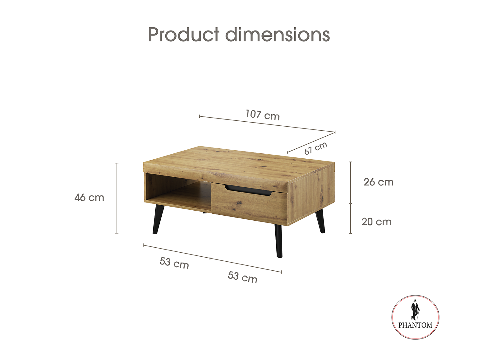 Nordi Couchtisch Artisian Oak - Scandic Style 