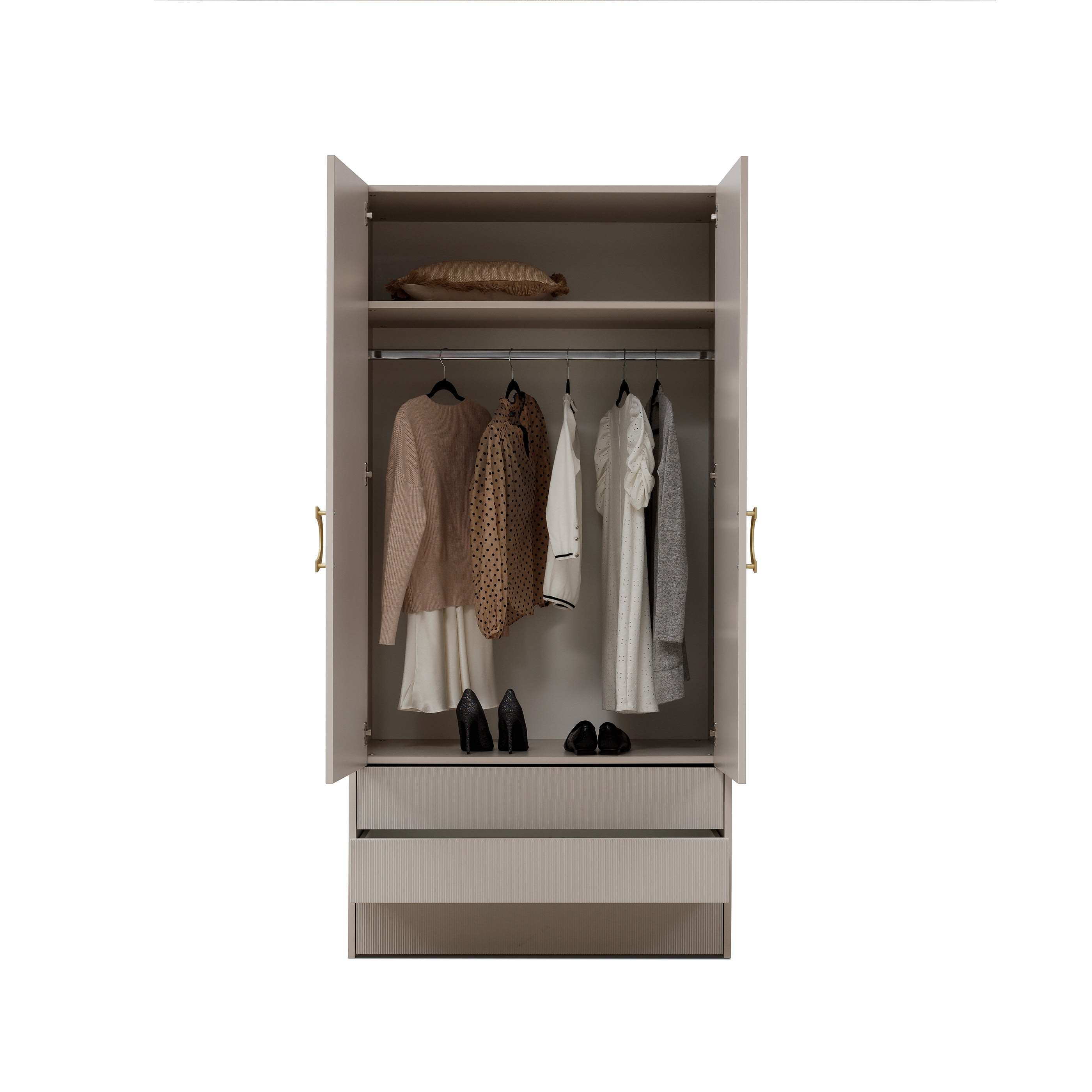 NE Nubo Wardrobe 2 Doors 3 Drawers – 100 cm