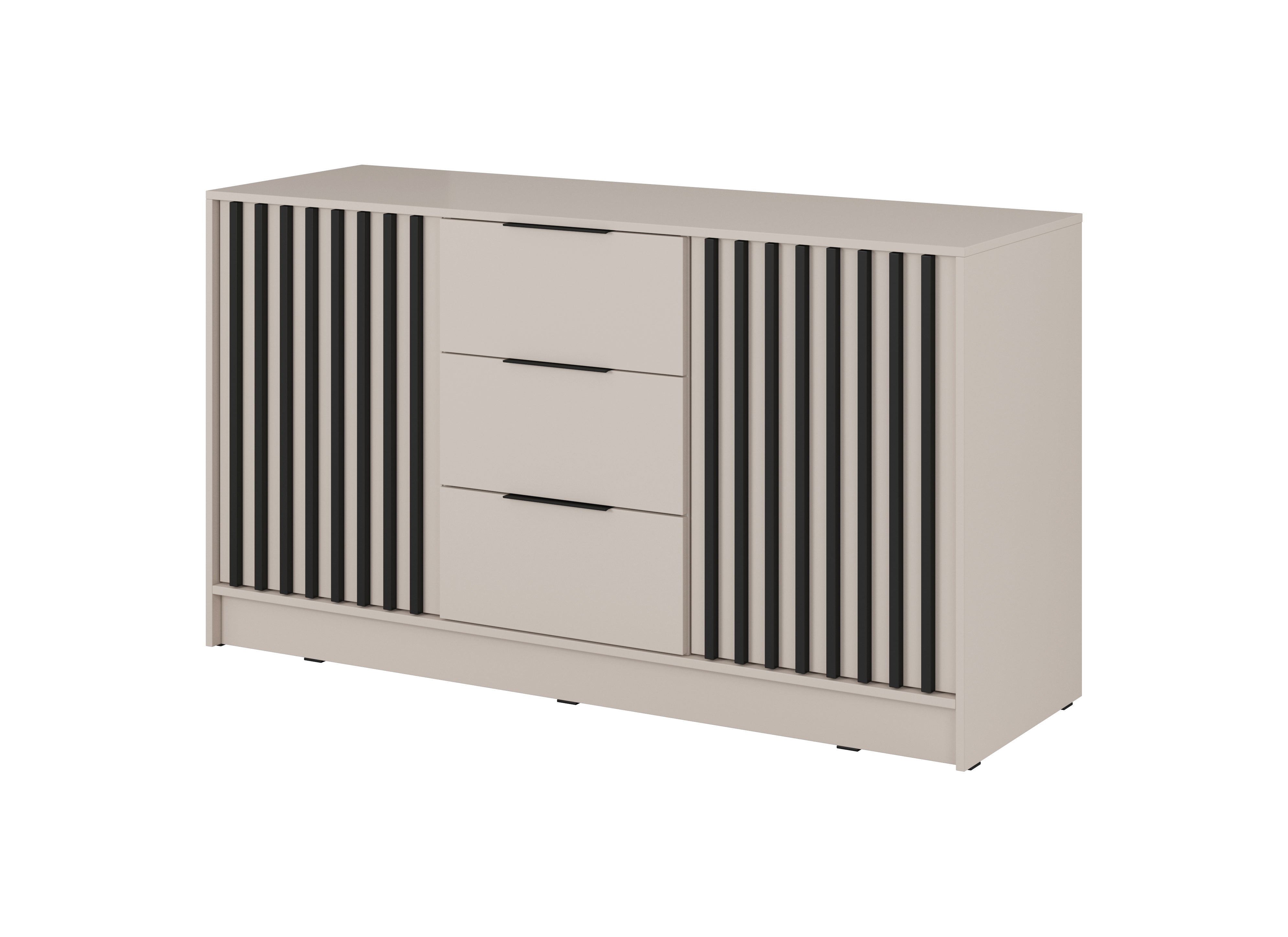 Nelly K3 Chest of Drawers – Cashmere / Black Slats