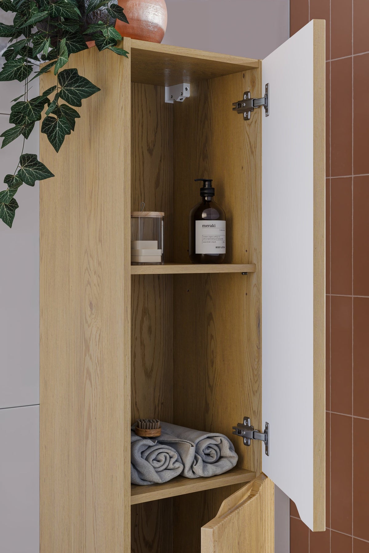 Nordic Cremona Hochschrank 2 Türen – Cremona Eiche, 35x33.5x170 cm