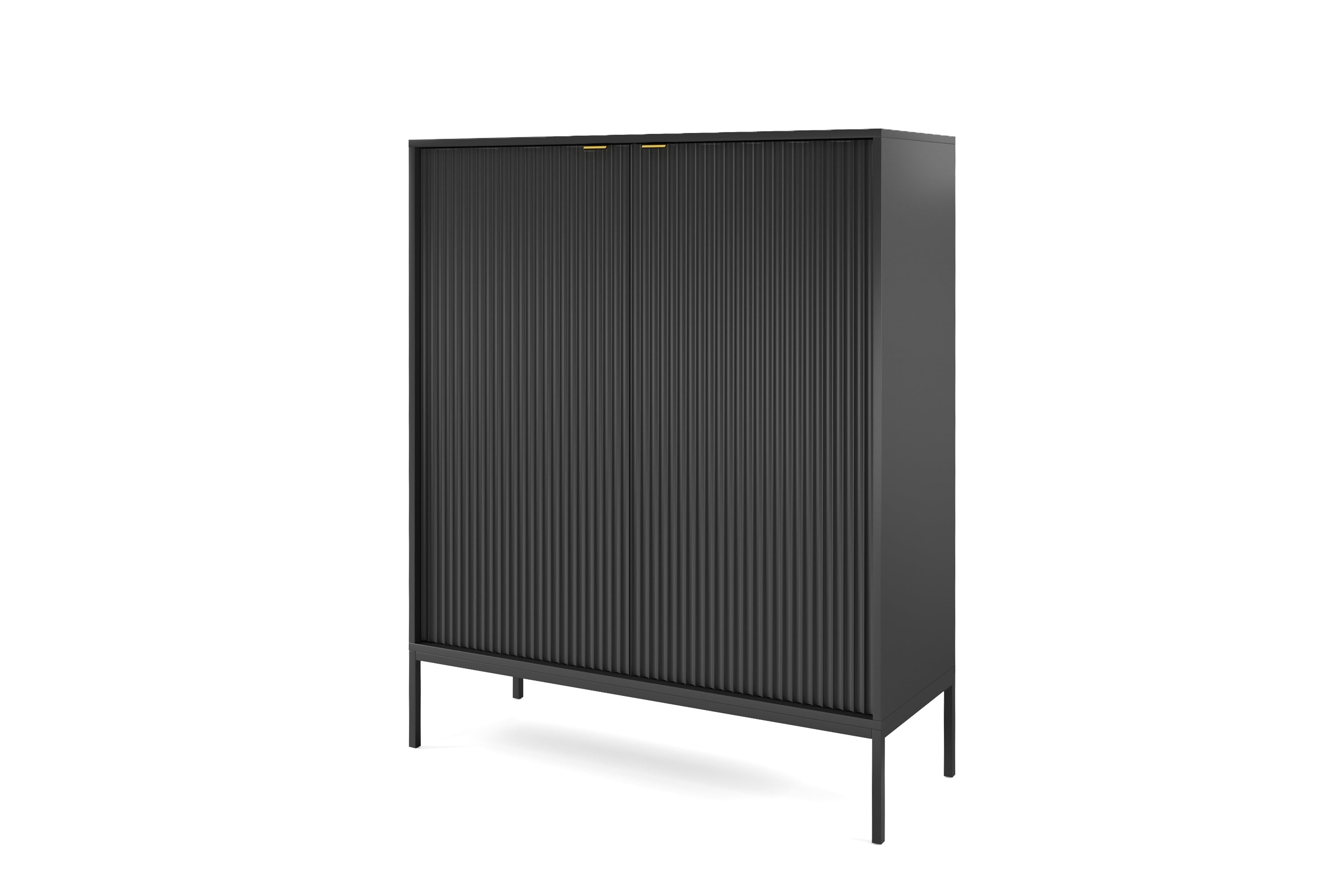 Nova Dresser Black - Modern Design with Two Push to Open Door