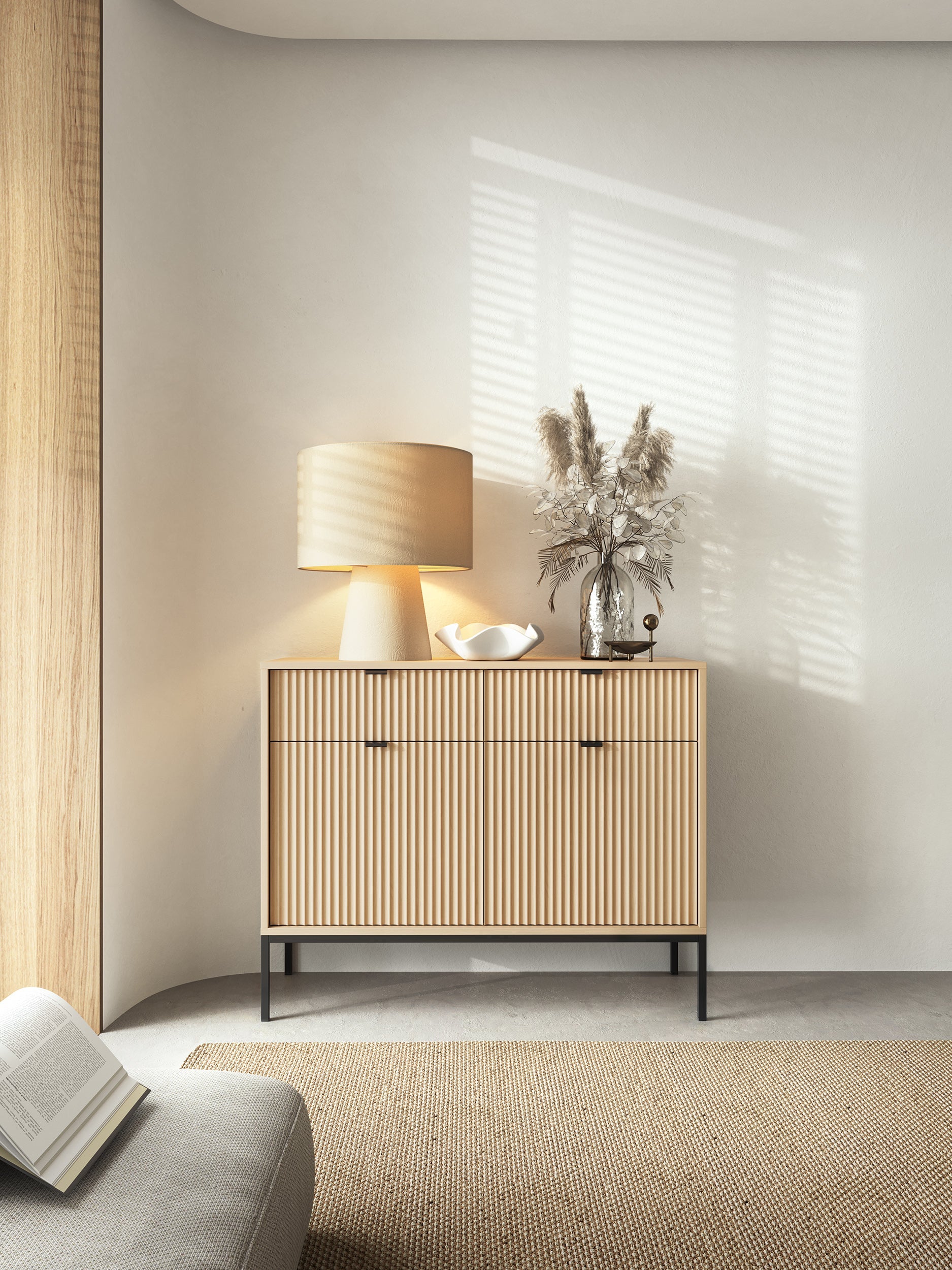 Nova Kommode Vincenz's Eiche - Modernes Design mit zwei Türen und zwei Schubladen
