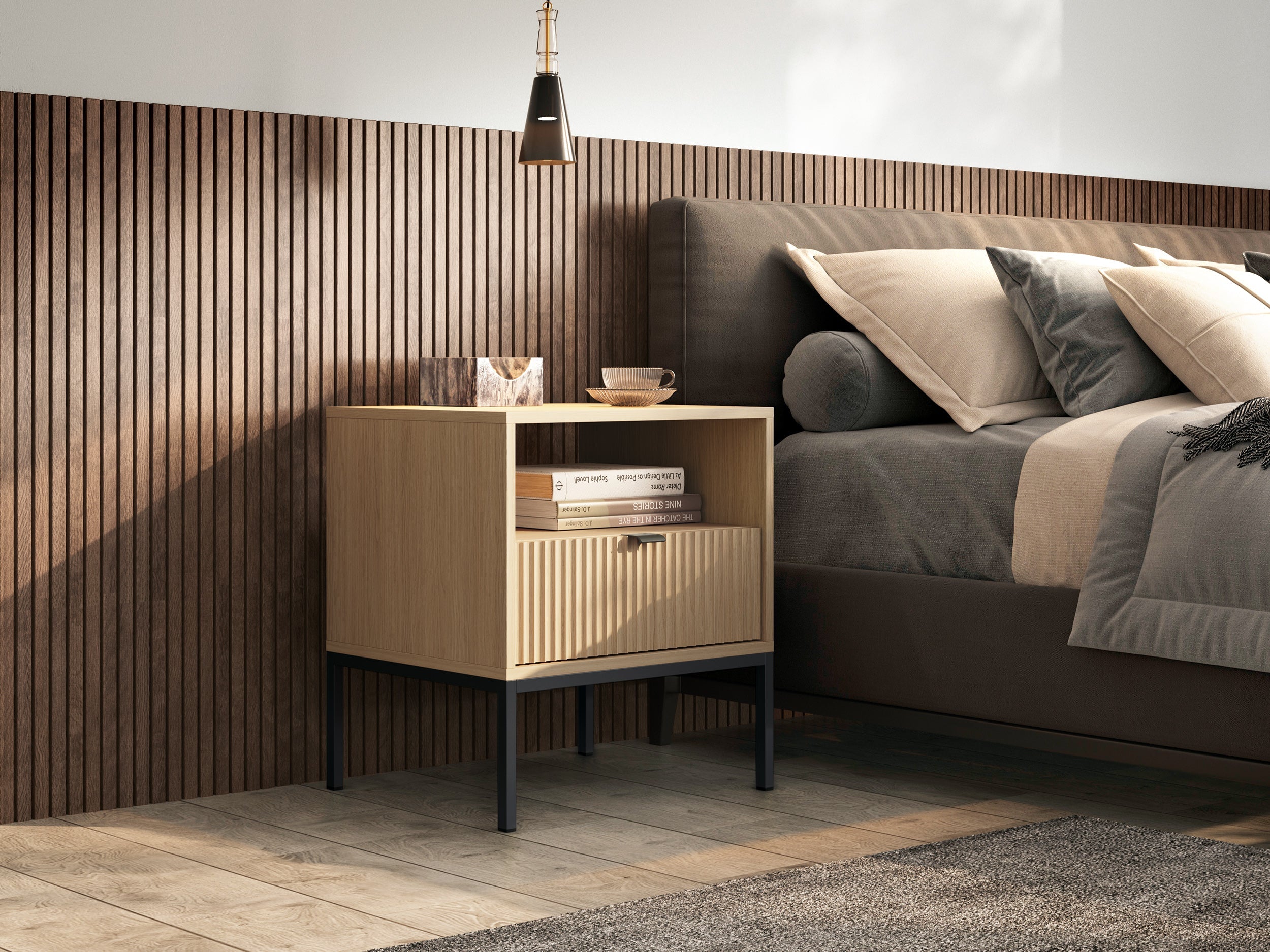 Nova Nachttisch aus Vincenz-Eiche – Moderne Eleganz für Ihr Schlafzimmer 