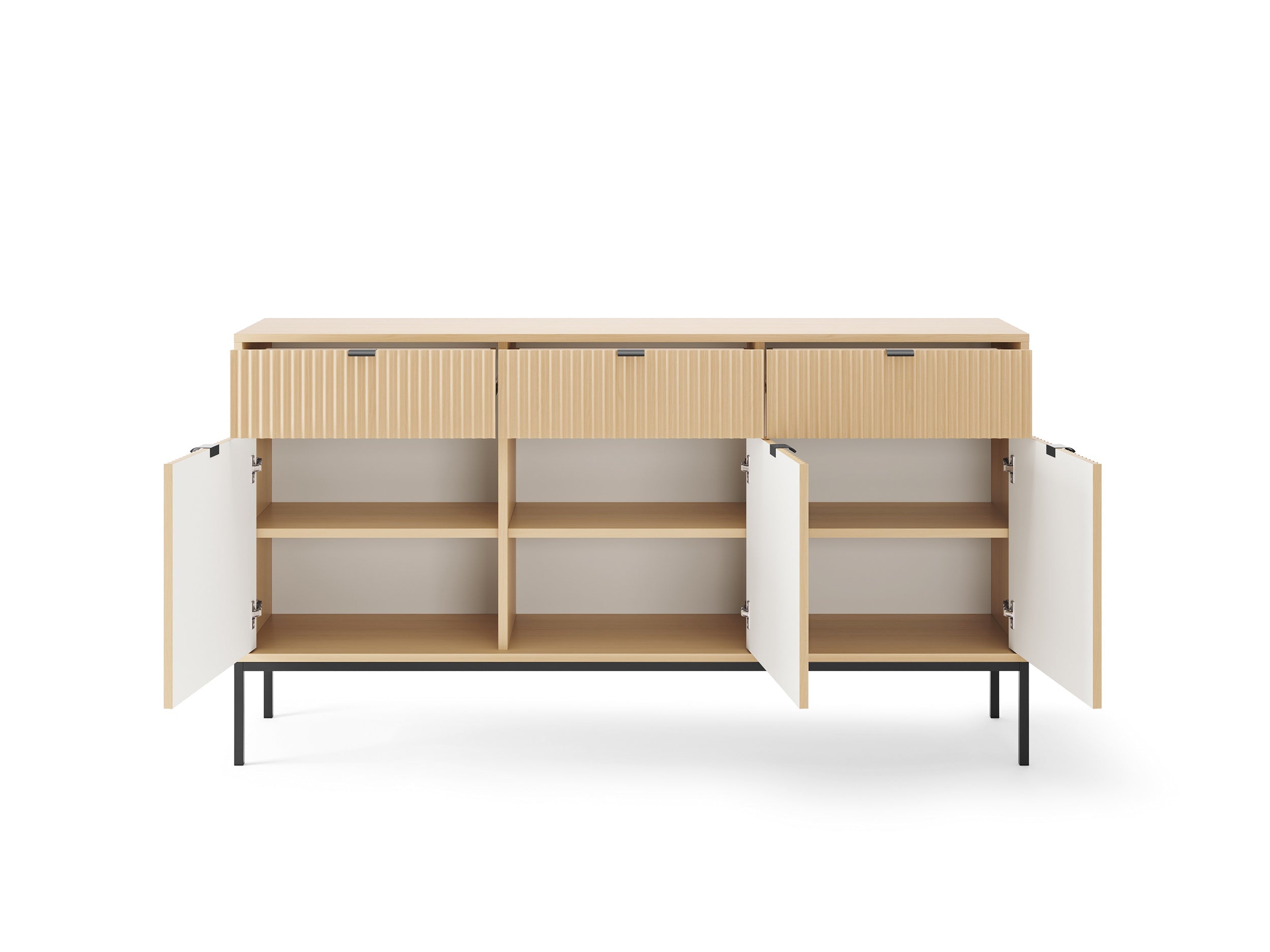 Nova Kommode Vincenz's Eiche - Modernes Design mit drei Türen und drei Schubladen