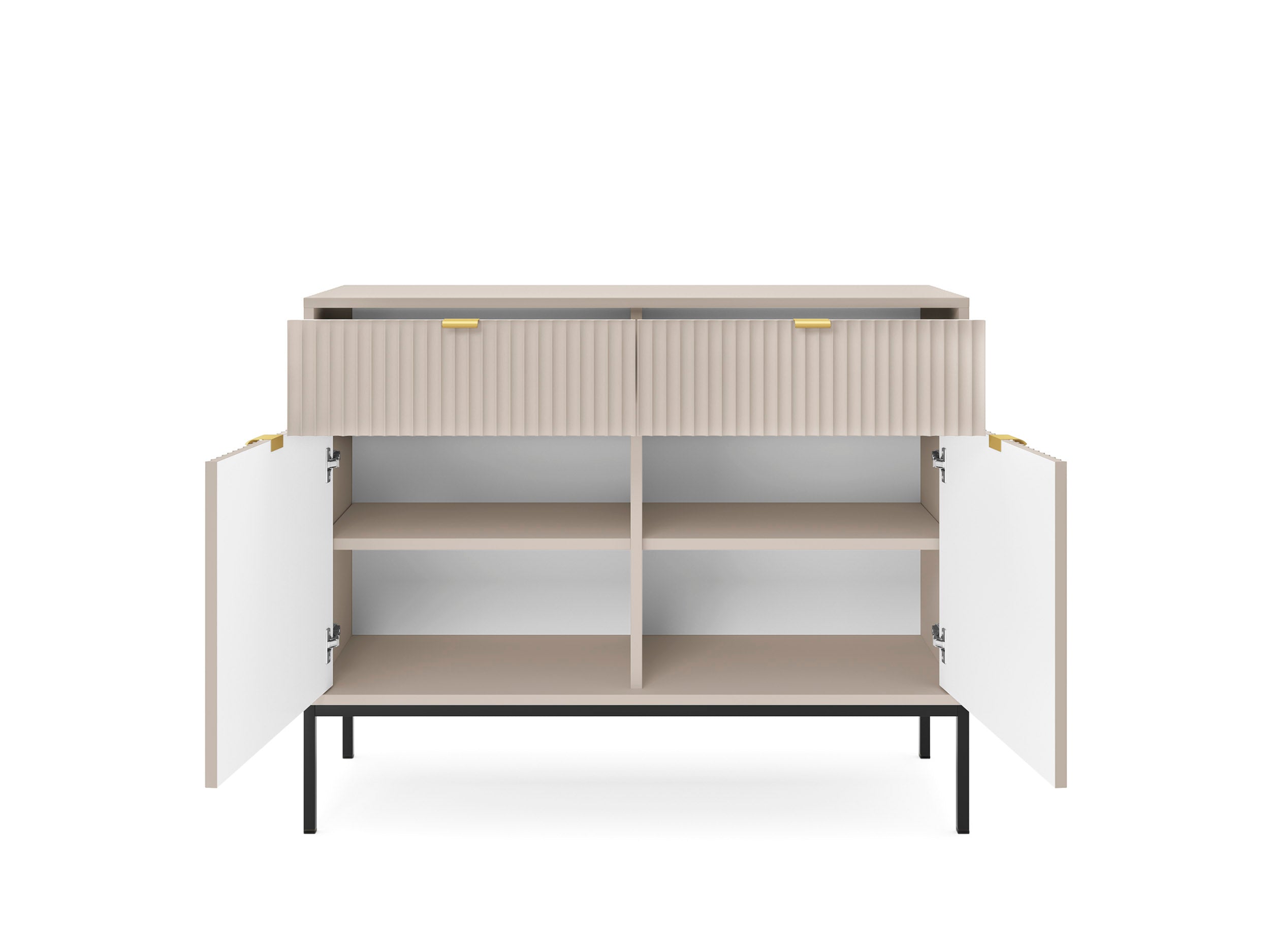 Nova Dresser Cashmere - Modern Design with Two Doors and Two Drawers
