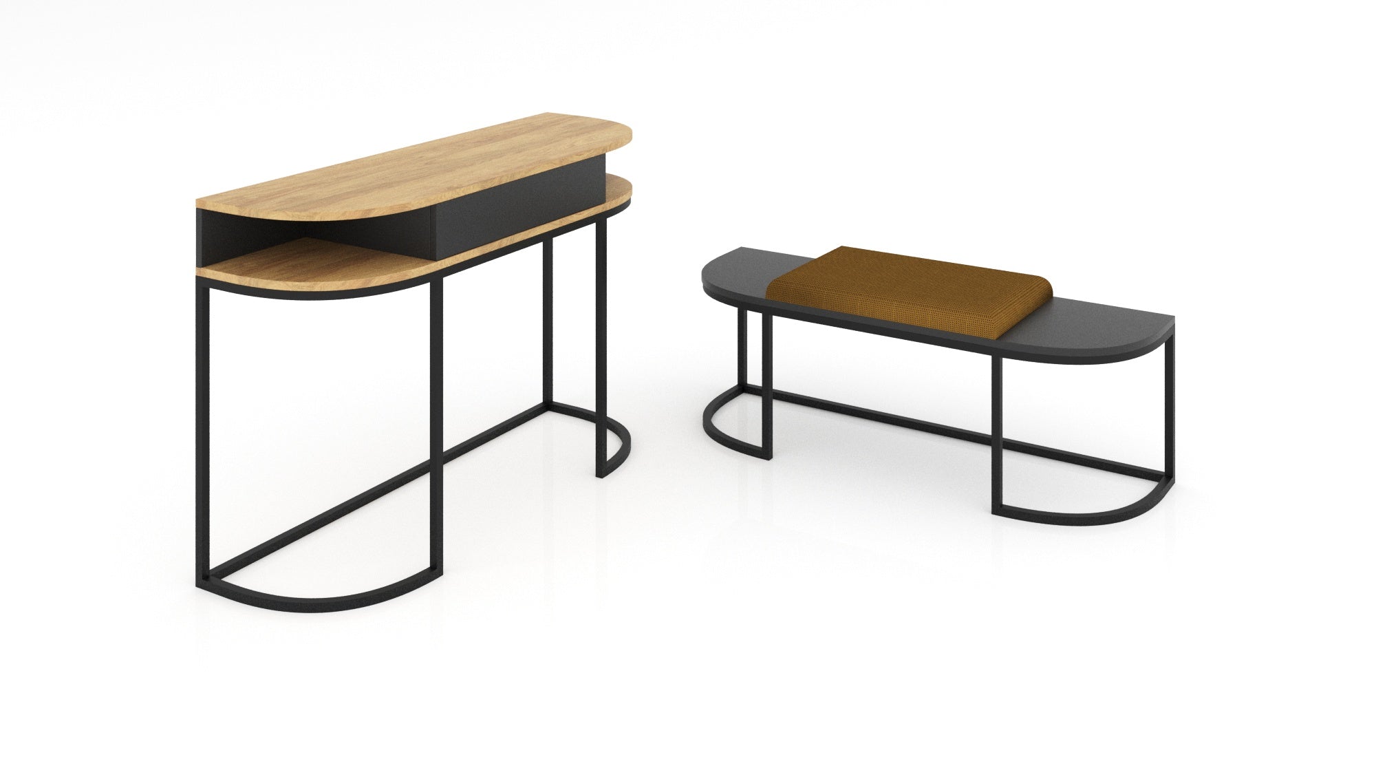 NE Ovalo Upholstered Bench