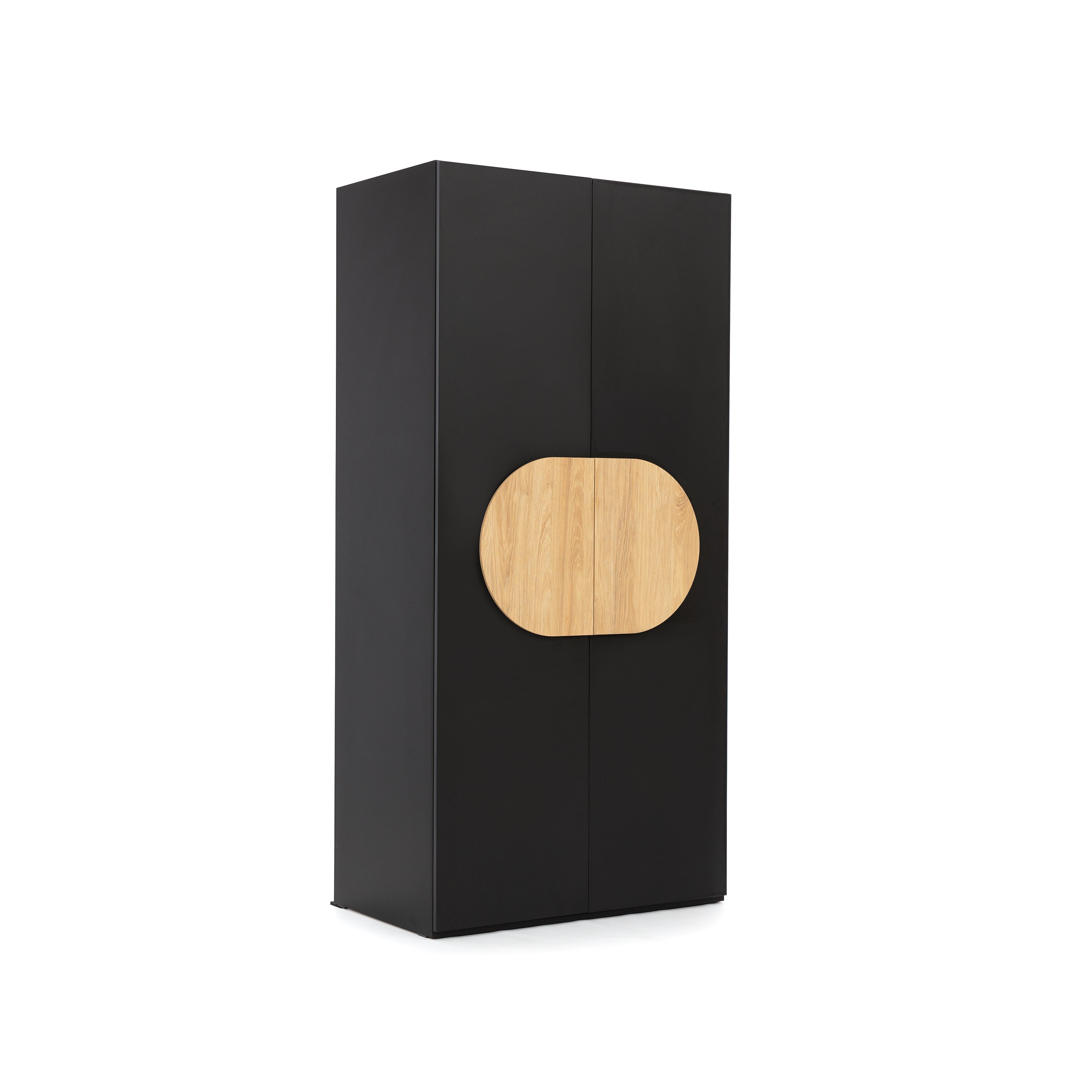 NE Ovalo Wardrobe – 2 Doors – 100 cm (With Shelves and One Hanging Rail)