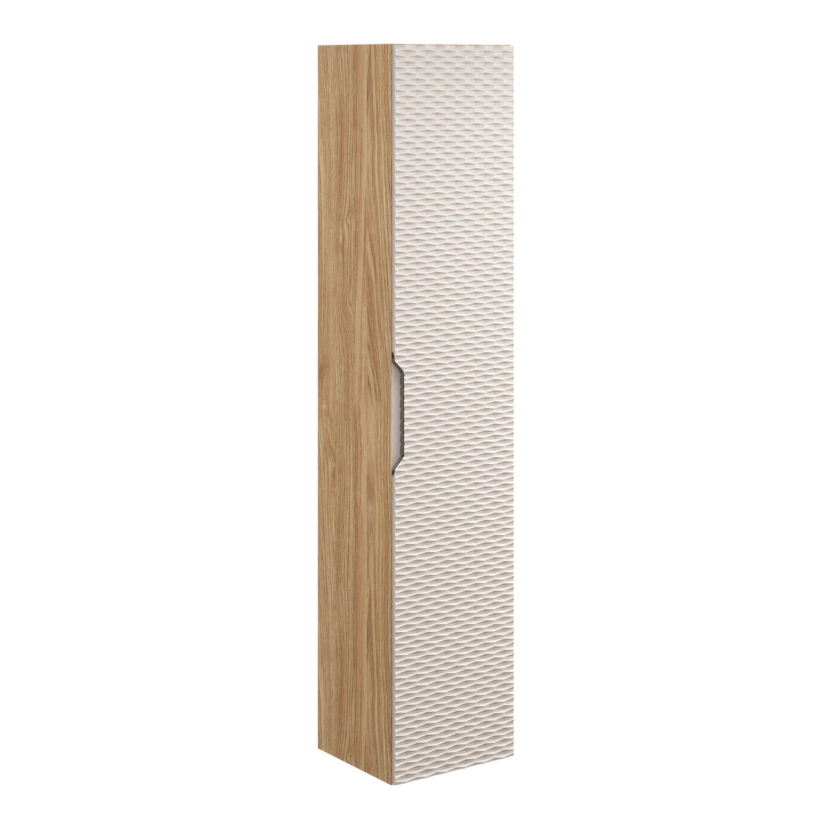 Ozean Hochschrank 1 Tür – Geölte Eiche / Beige, 35 cm