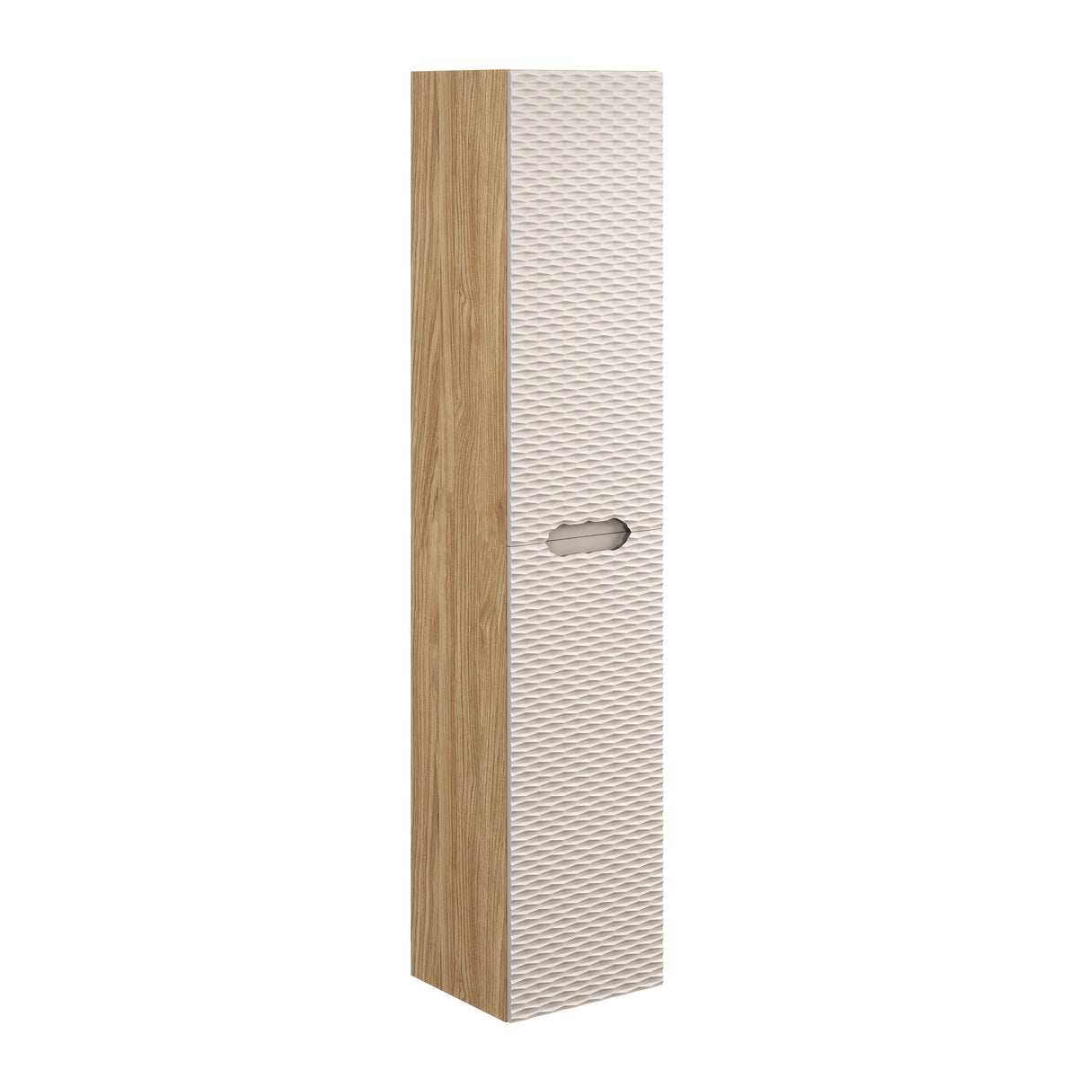 Hochschrank Ocean 2 Türen – Eiche geölt / Beige, 35 cm