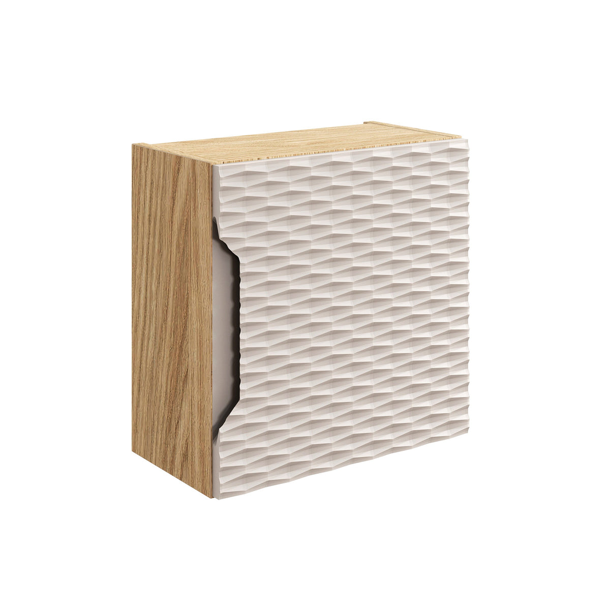 Ocean Qubik Wandschrank – Geölte Eiche / Beige, 35x35 cm