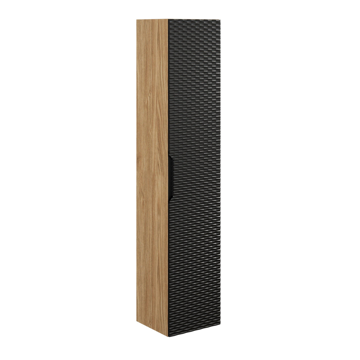 Hochschrank Ocean – Schwarz Matt / Eiche geölt, 35 cm