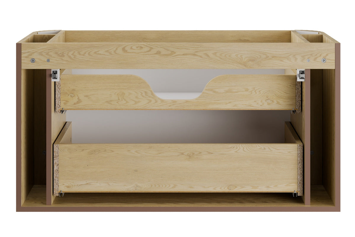 Ovalia Cremona Vanity Unit 80 / 100 / 120 cm  – Cremona Oak, 2 Drawers – Configure Your Bathroom