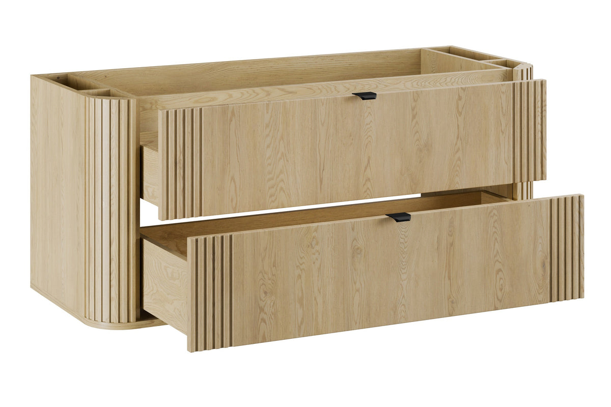 Ovalia Cremona Vanity Unit 80 / 100 / 120 cm  – Cremona Oak, 2 Drawers – Configure Your Bathroom