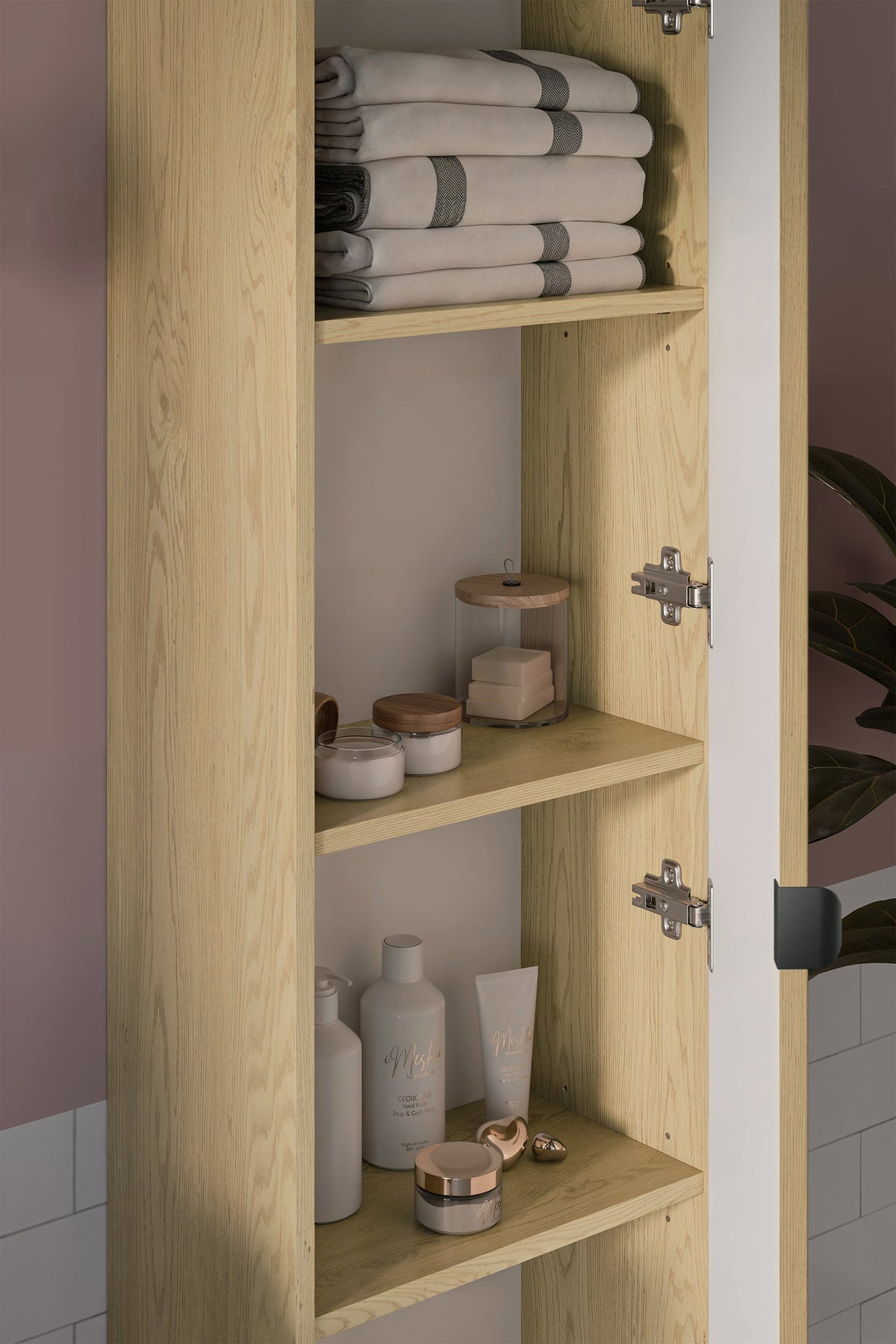 Ovalia Cremona Hochschrank 1 Tür – Eiche Cremona, 140 cm