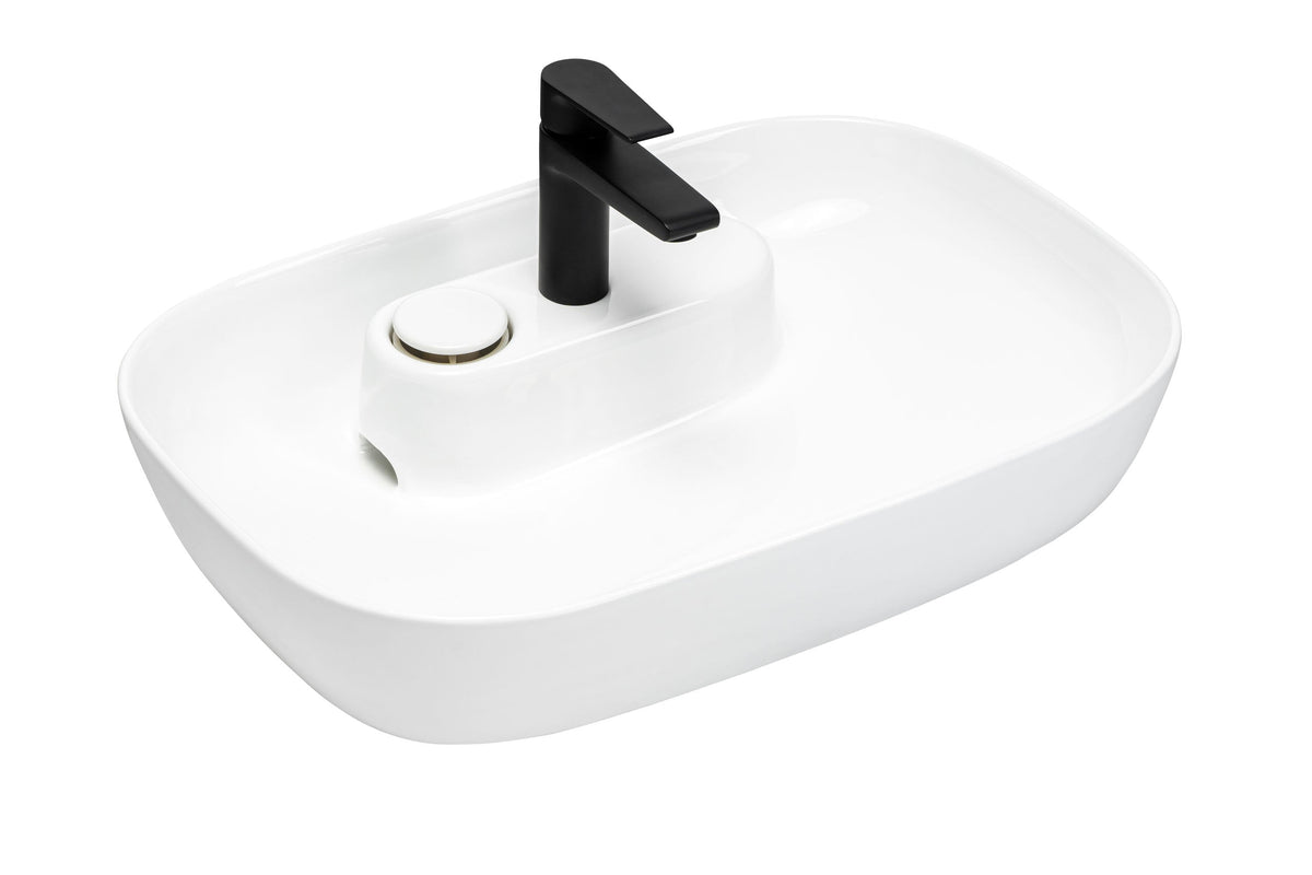 Pola Aufsatzwaschbecken – Glänzend Weiß, 60 cm