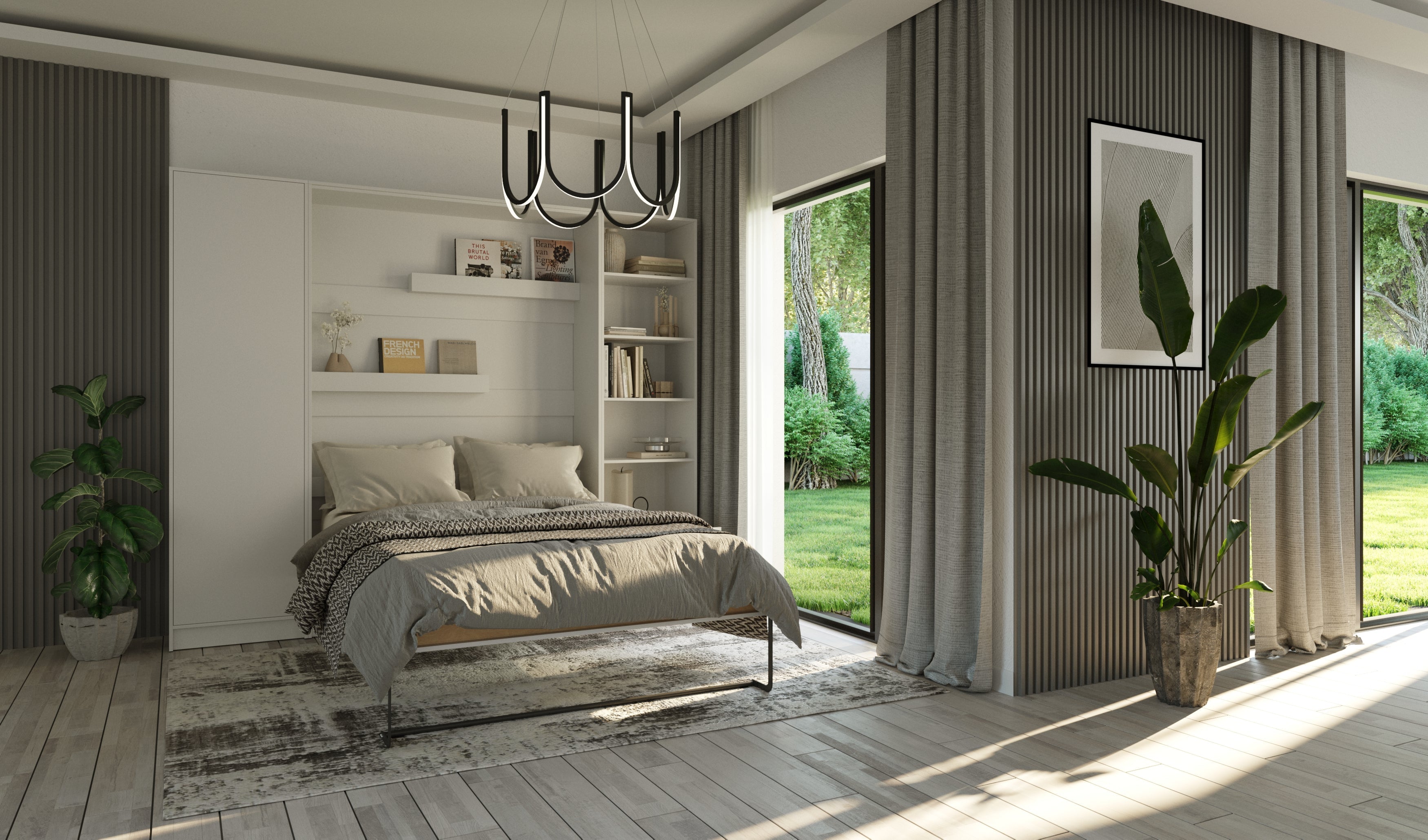 Individualisierbares Schrankbett Basic Möbelset Weiß Matt 90, 120, 140 x 200 cm