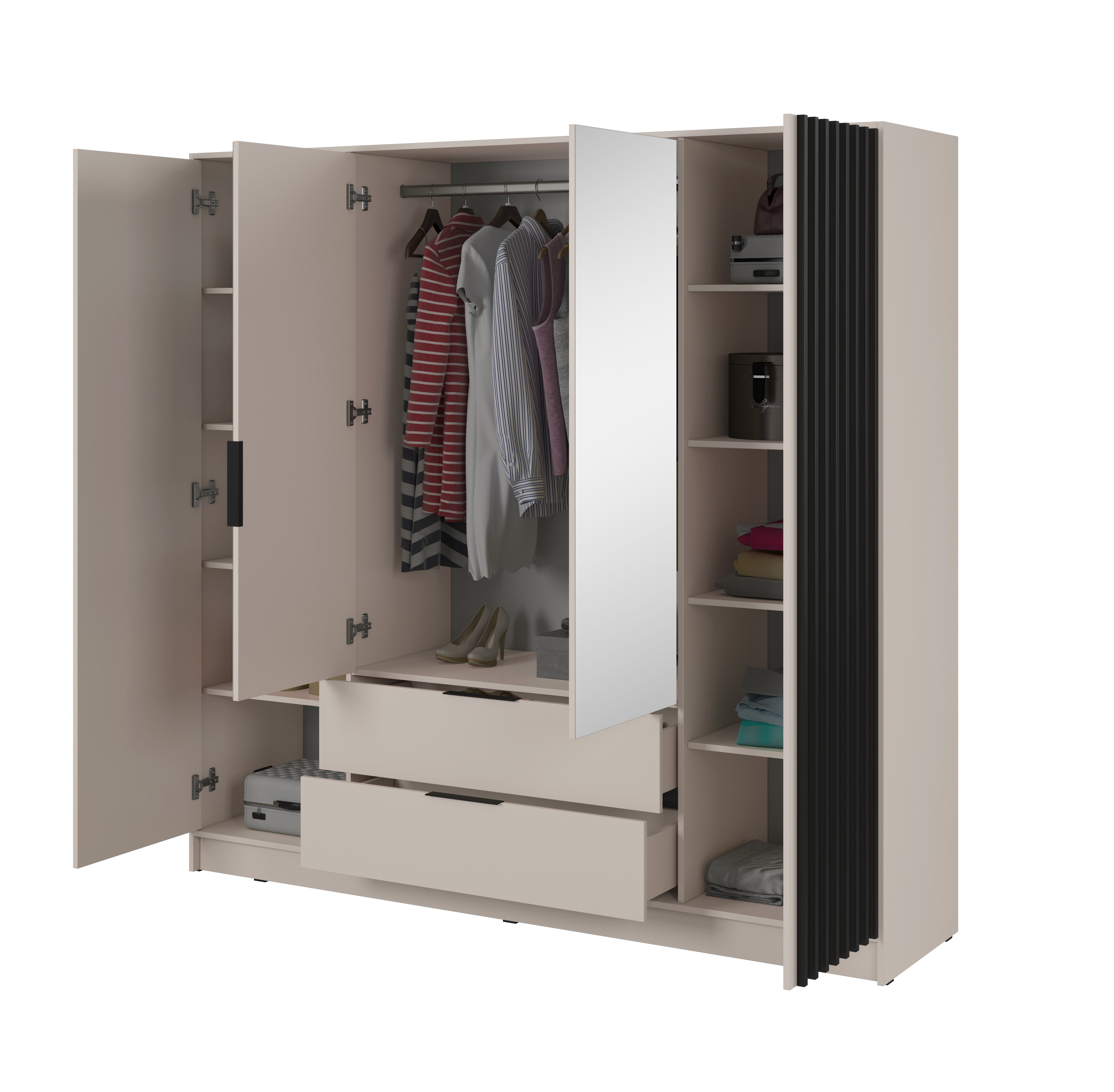 Nelly 4D Wardrobe with Mirror Cashmere