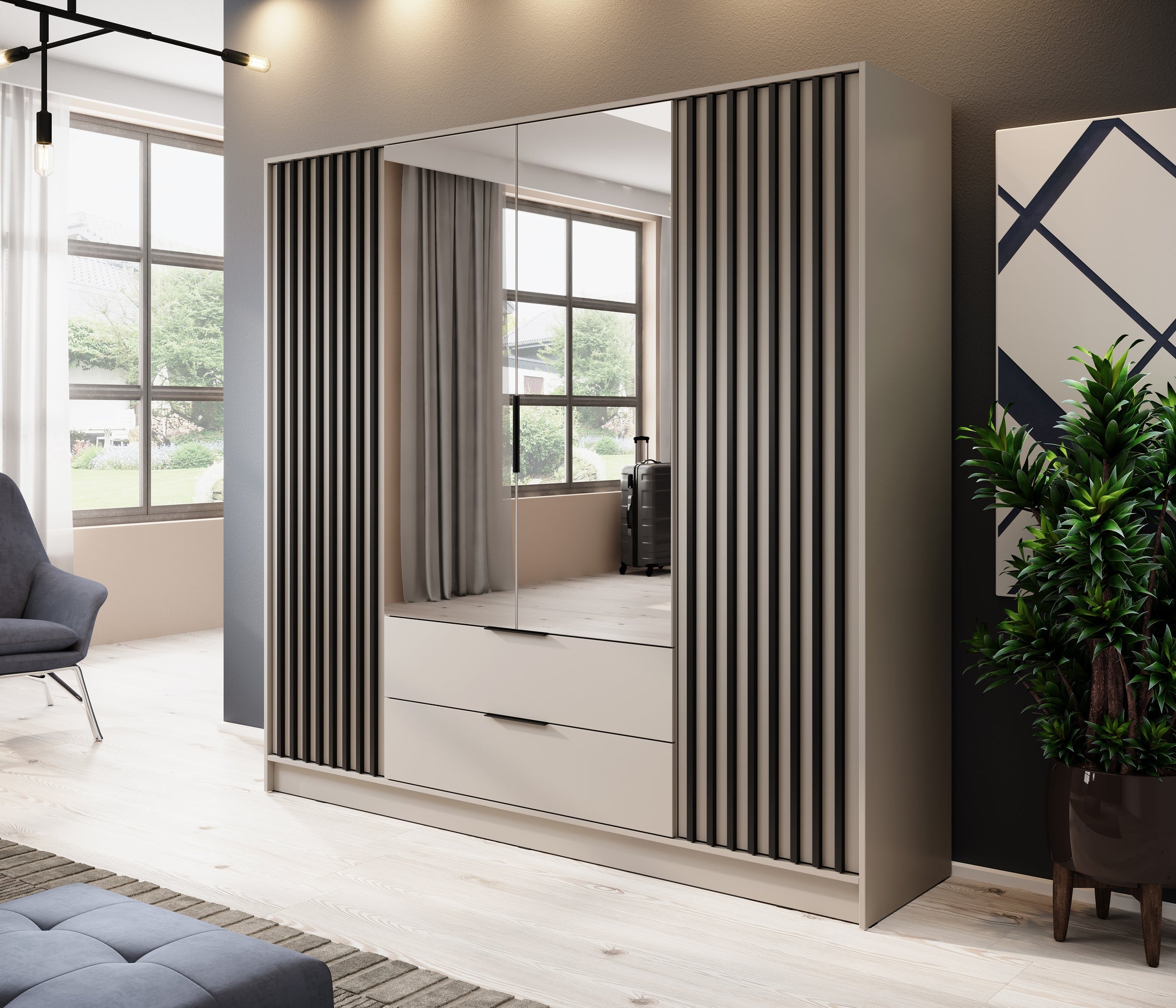 Nelly 4D Wardrobe with Mirror Cashmere