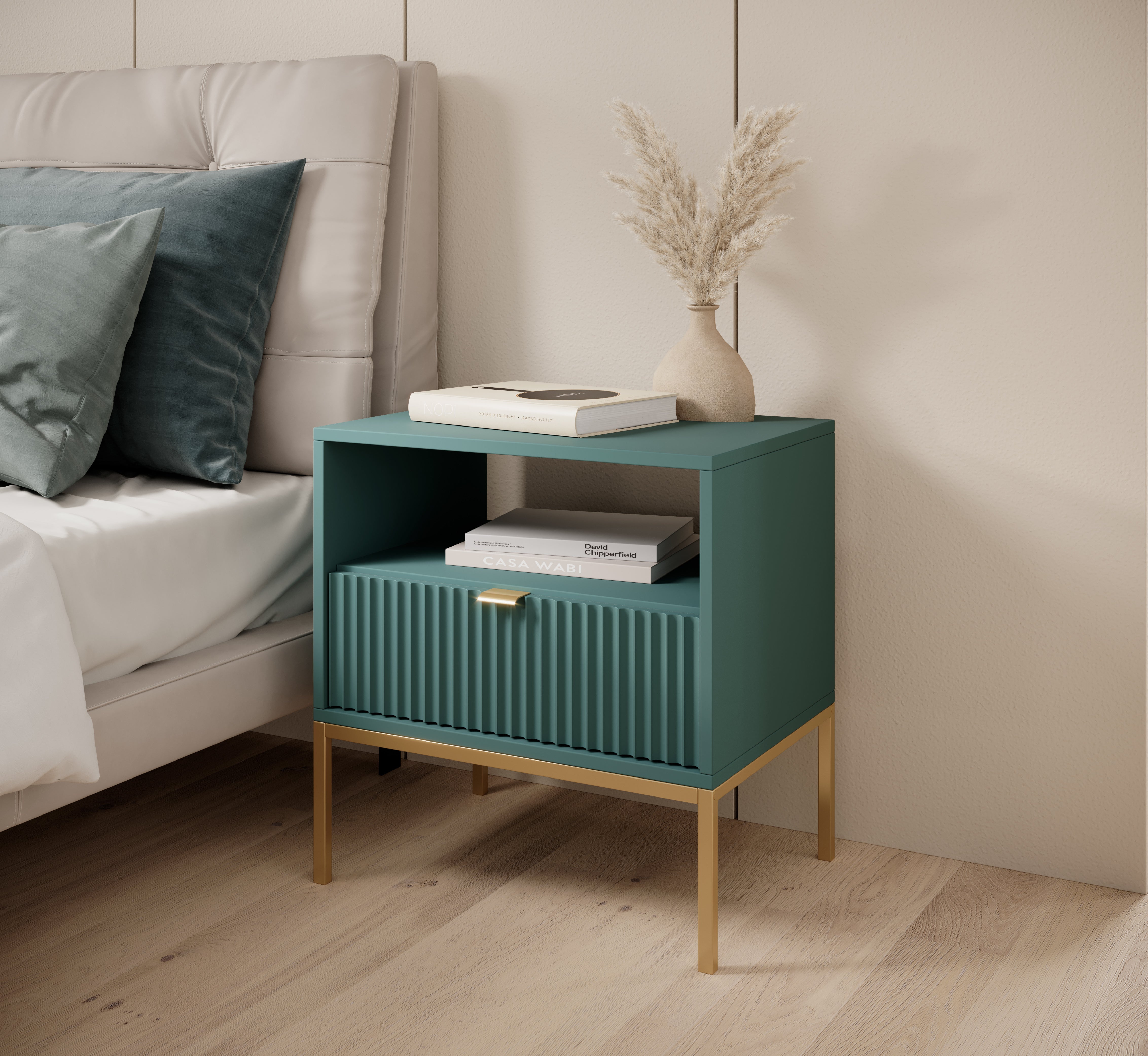 Nova Nightstand Labrador Green - Modern Elegance for Your Bedroom