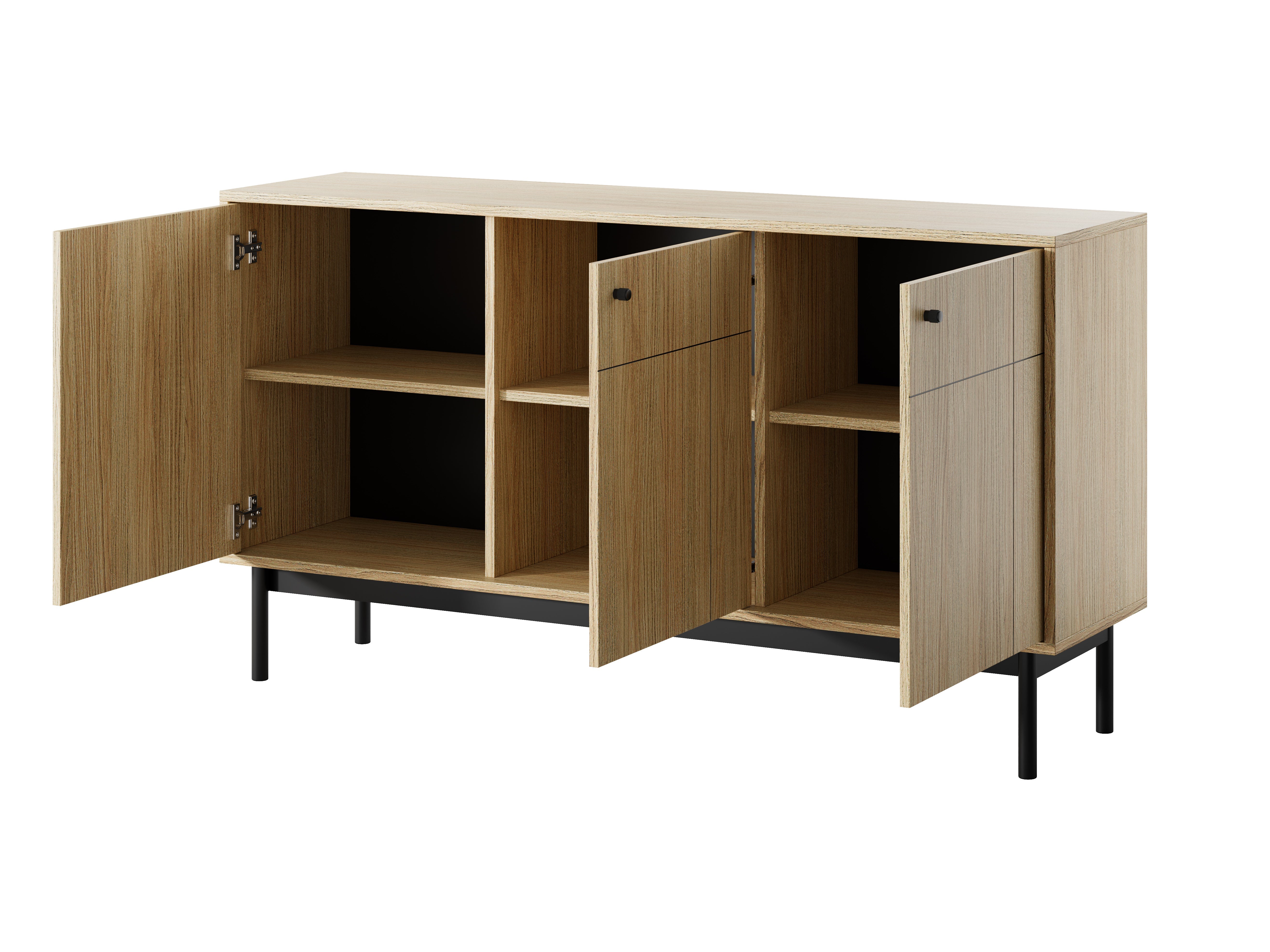 PI Japandi Dreitüriges K154 Sideboard in Eiche Linea