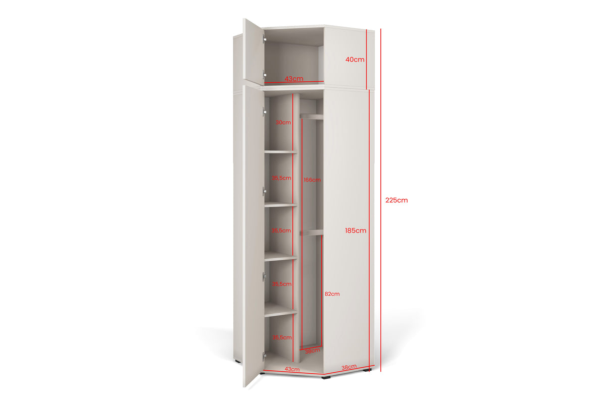Rayo Kleiderschrank-Set 13 – Kaschmir, 140 cm