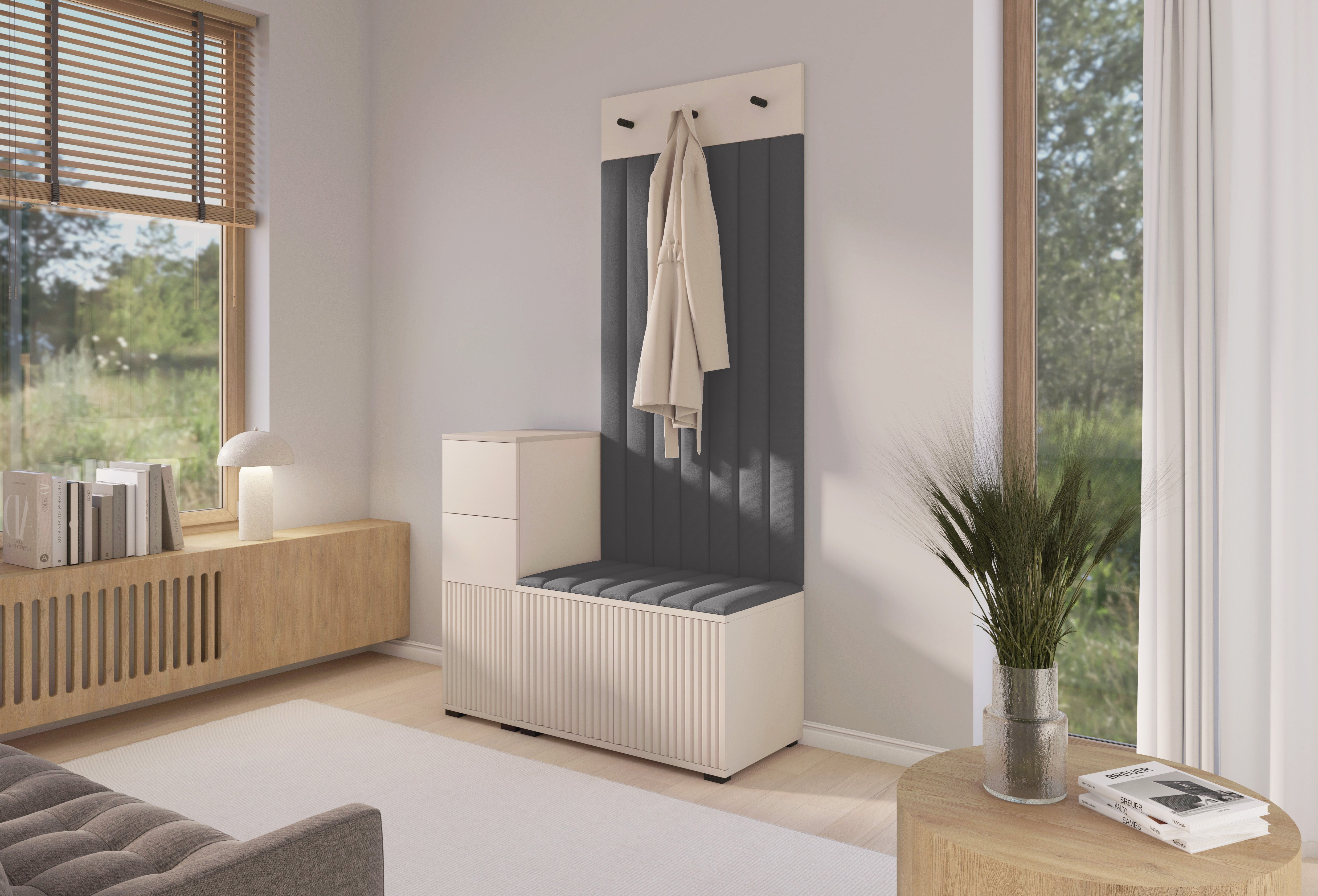 PK Rayo 9 Hallway Wardrobe - Upholstered Panels in Various Colours