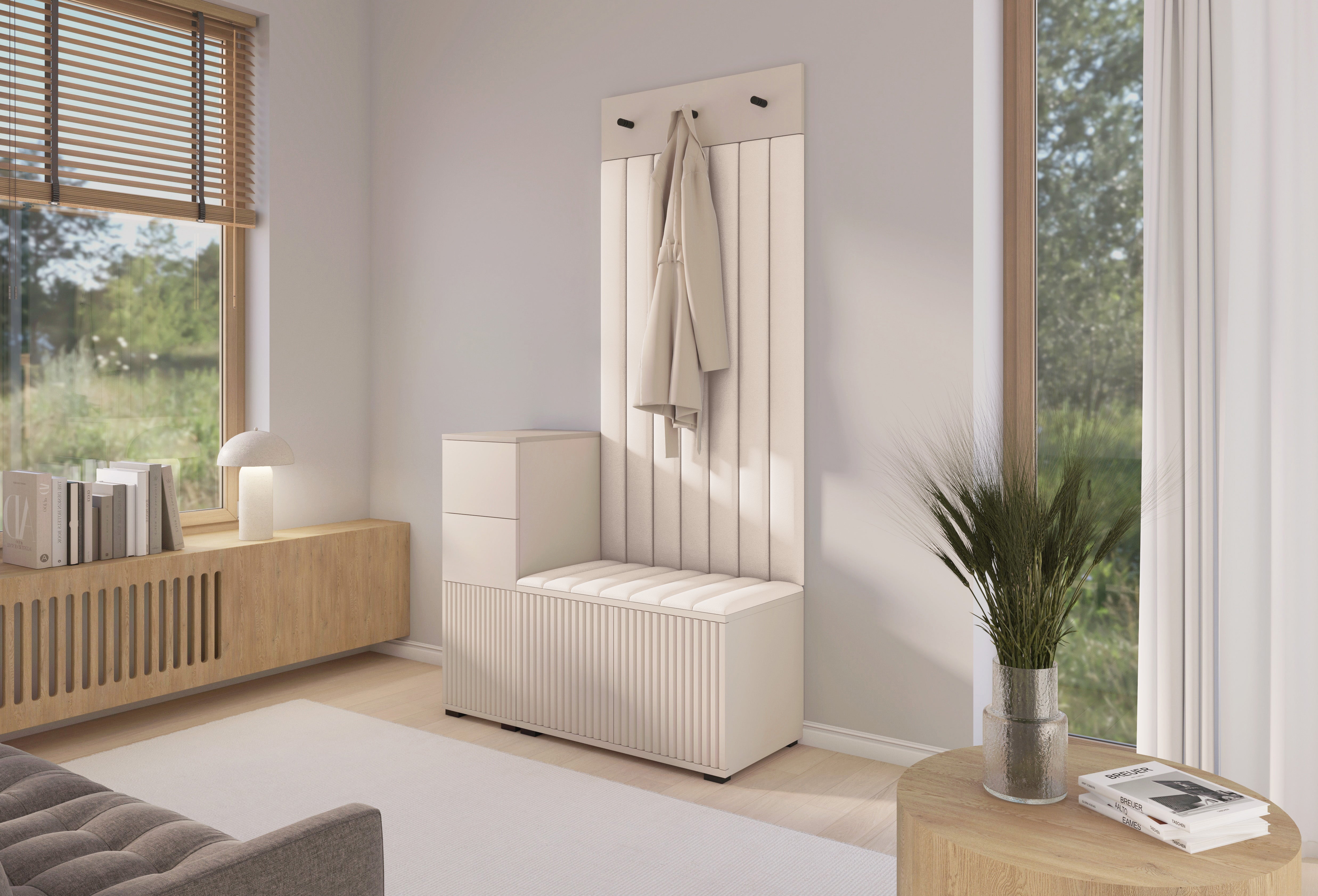 PK Rayo 9 Hallway Wardrobe - Upholstered Panels in Various Colours