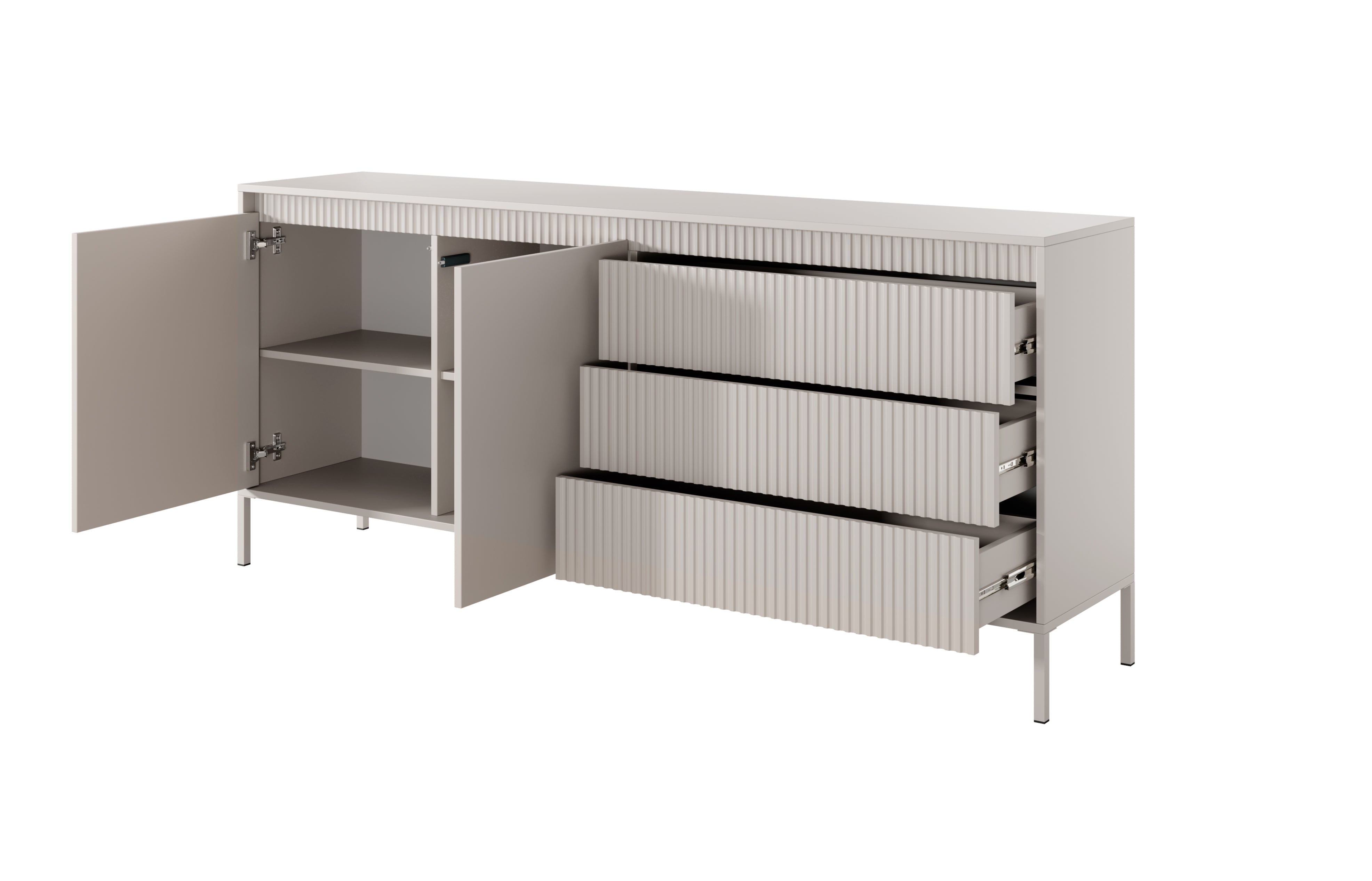 Lask Senso – Sideboard 187 cm Beige (2 Doors, 3 Drawers)