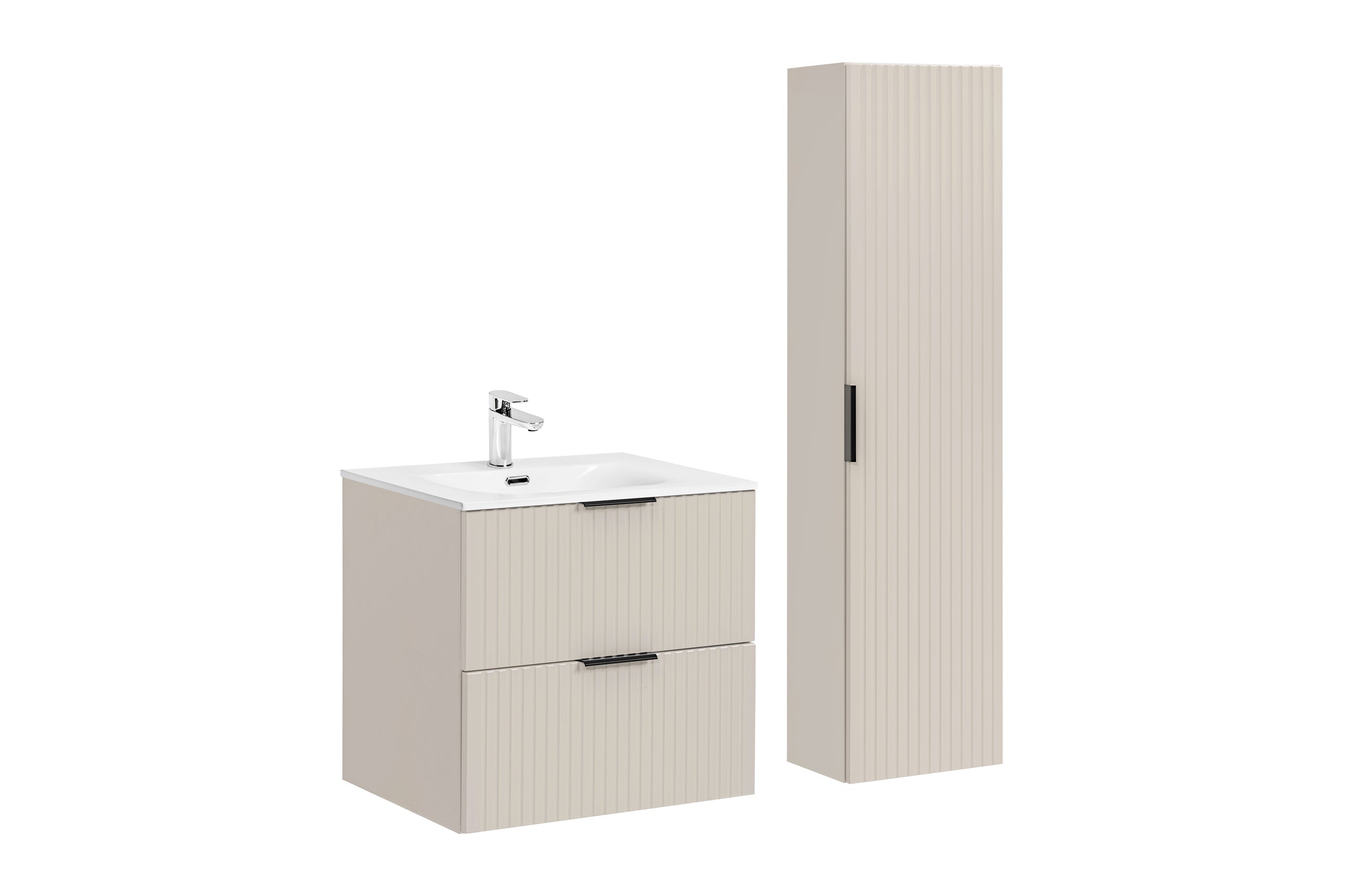 Adel Cashmere Badezimmer mit Hochschrank 60 cm Sky SET-ADC