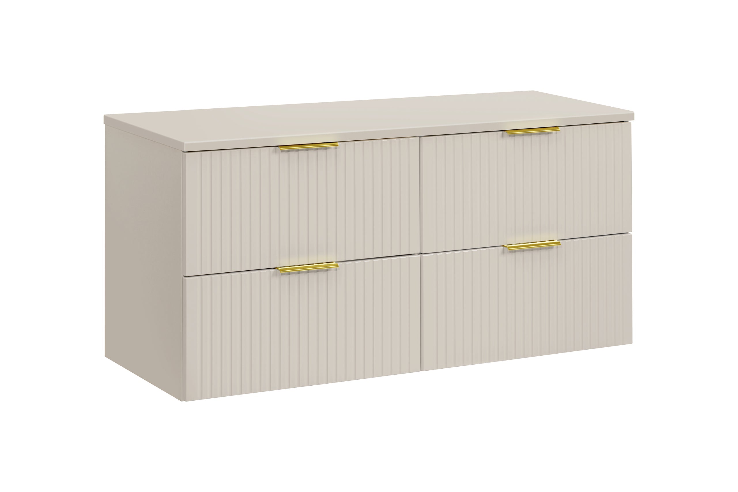 Adel Cashmere Goldgriff Badezimmer mit Hochschrank 120 cm SET-ADC B