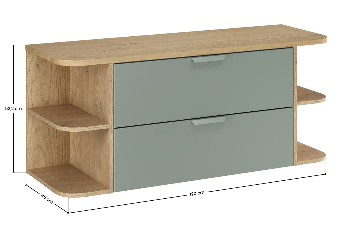 Aster Green Badmöbel-Set – 120 cm, Aloes Matt & Cremona Eiche – Gestalte dein Badezimmer